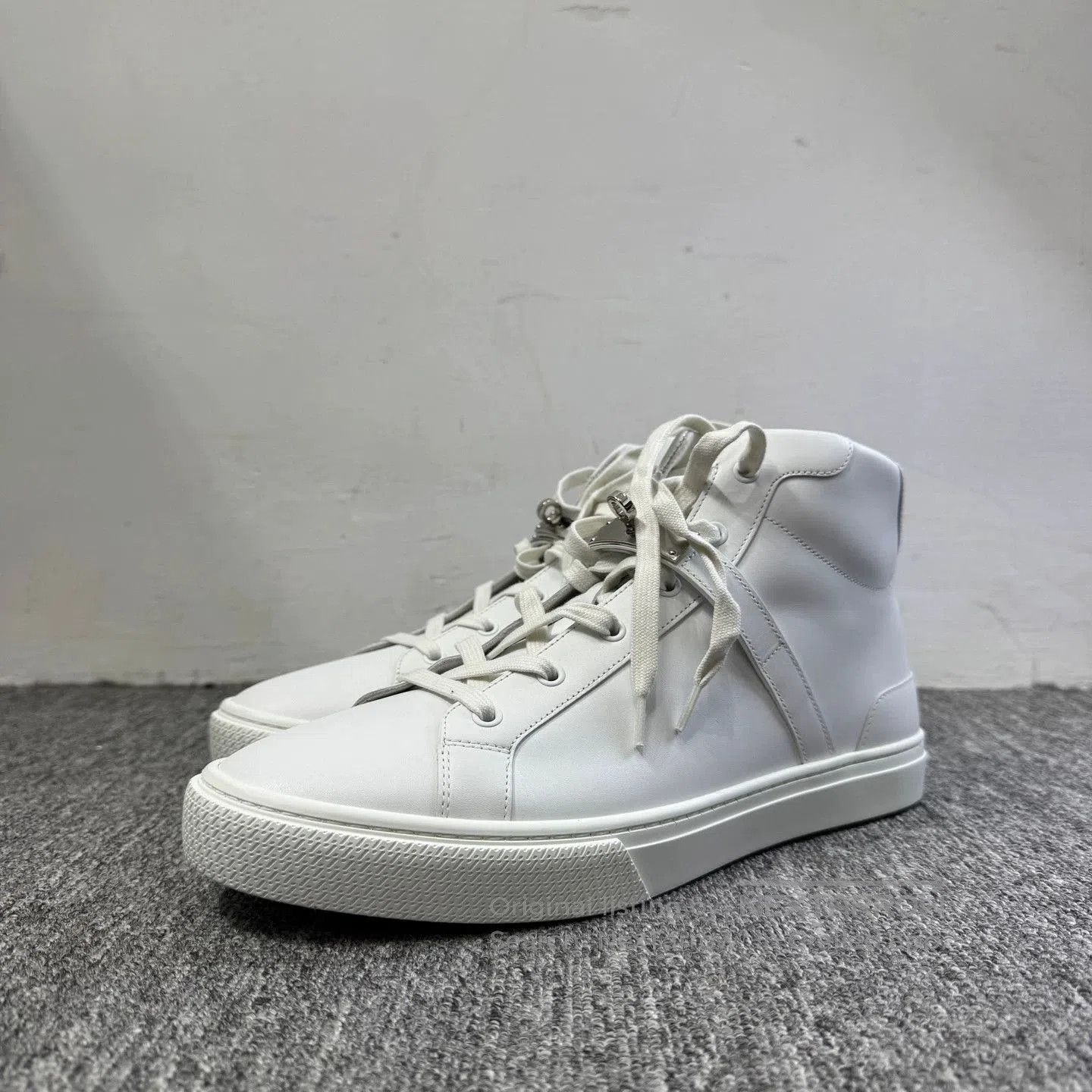 Hermes White High-Top Sneakers. Size US 10 / EU 43 - 1 Thumbnail