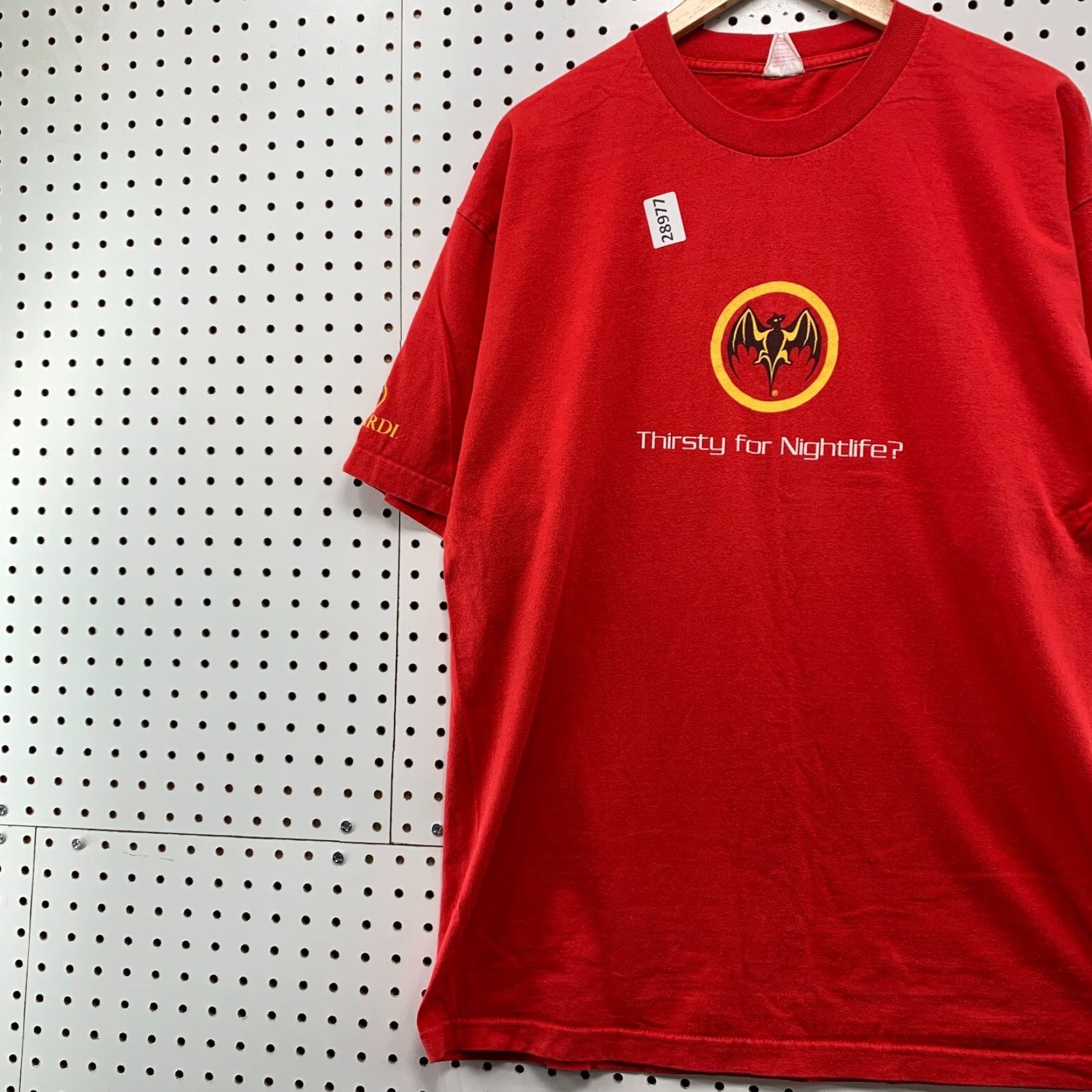 Alife VINTAGE Barcardi Shirt Adult Large Red Thirsty For Night Life Bat Logo 23X31 Size US L / EU 52-54 / 3 - 3 Thumbnail