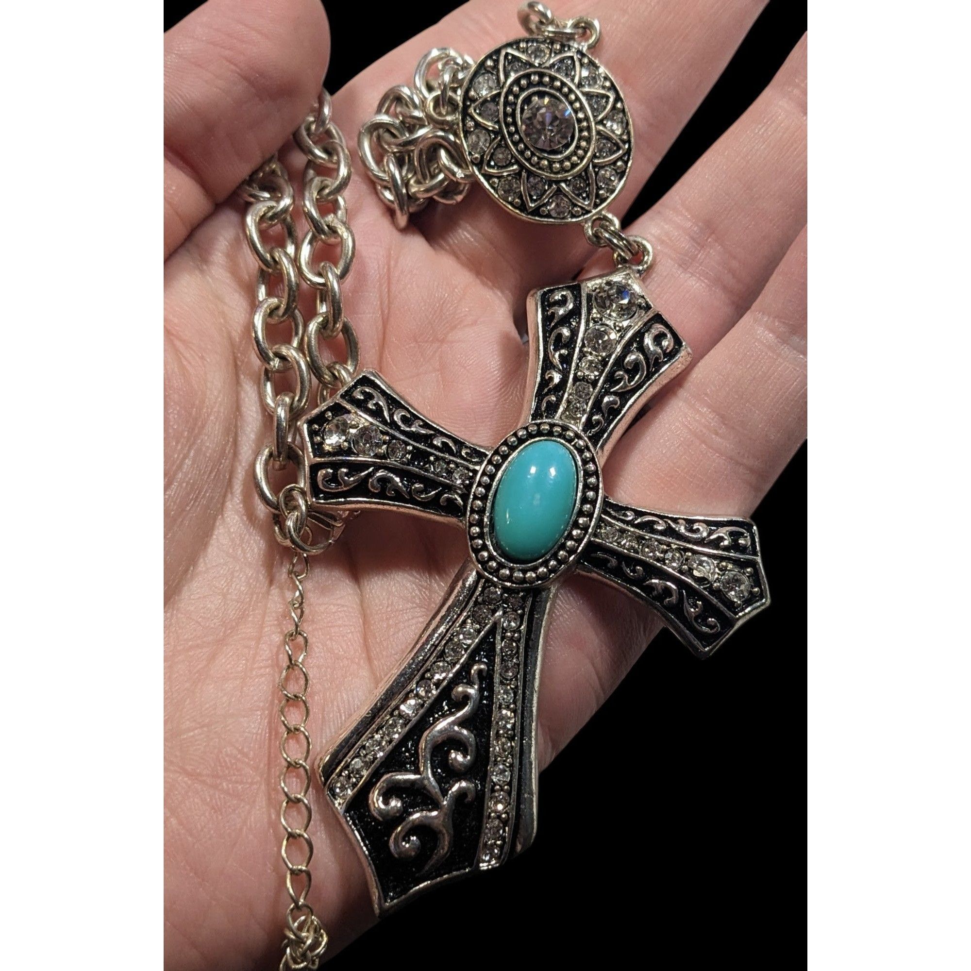Other Southwestern Glam Rhinestone Cross Necklace Size ONE SIZE - 4 Thumbnail