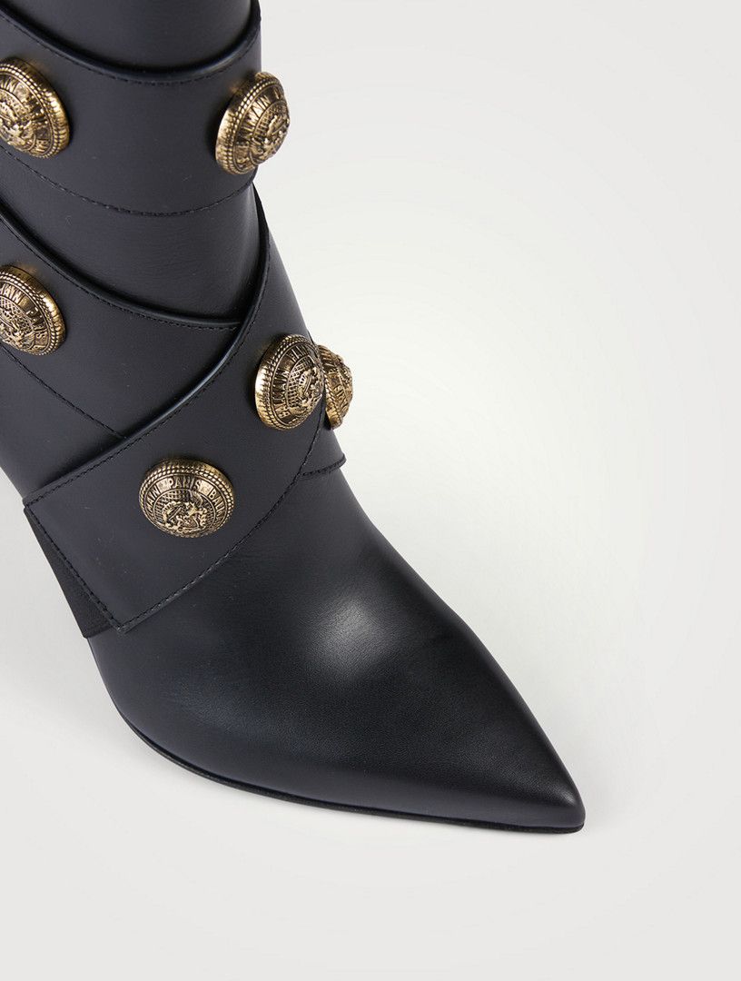 Balmain o1s1wg110925 Leather Alma Boots in Black Size US 10 / IT 40 - 4 Thumbnail