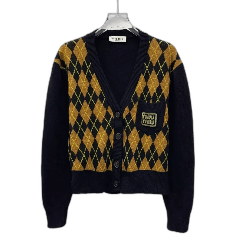 Prada MiuMiu Black VNeck Cardigan Sweater-2506 Size XS / US 0-2 / IT 36-38 - 1 Thumbnail