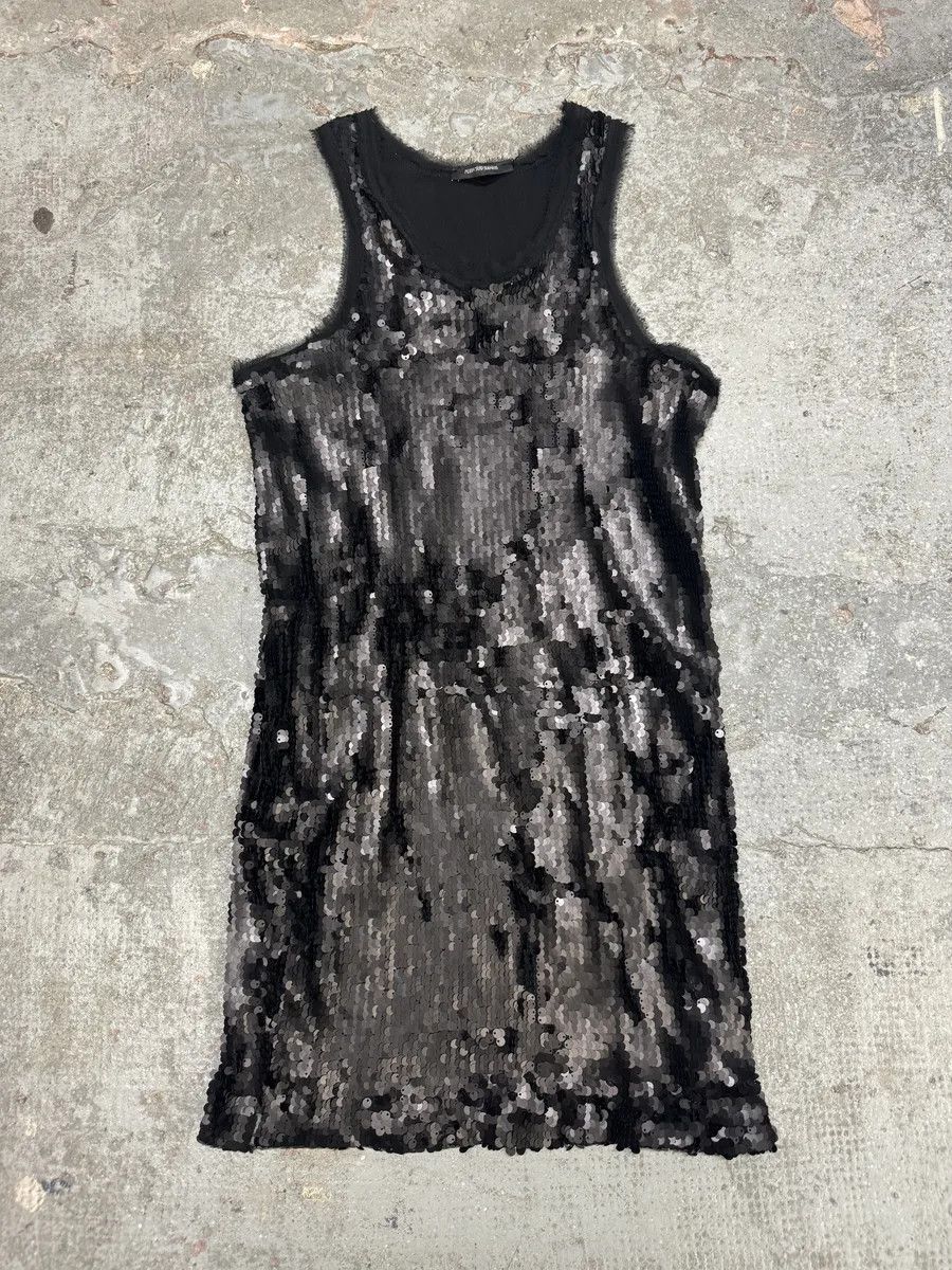 Vintage 2000s Plein Sud Black Disco Sequin Dress Size M / US 6-8 / IT 42-44 - 2 Thumbnail