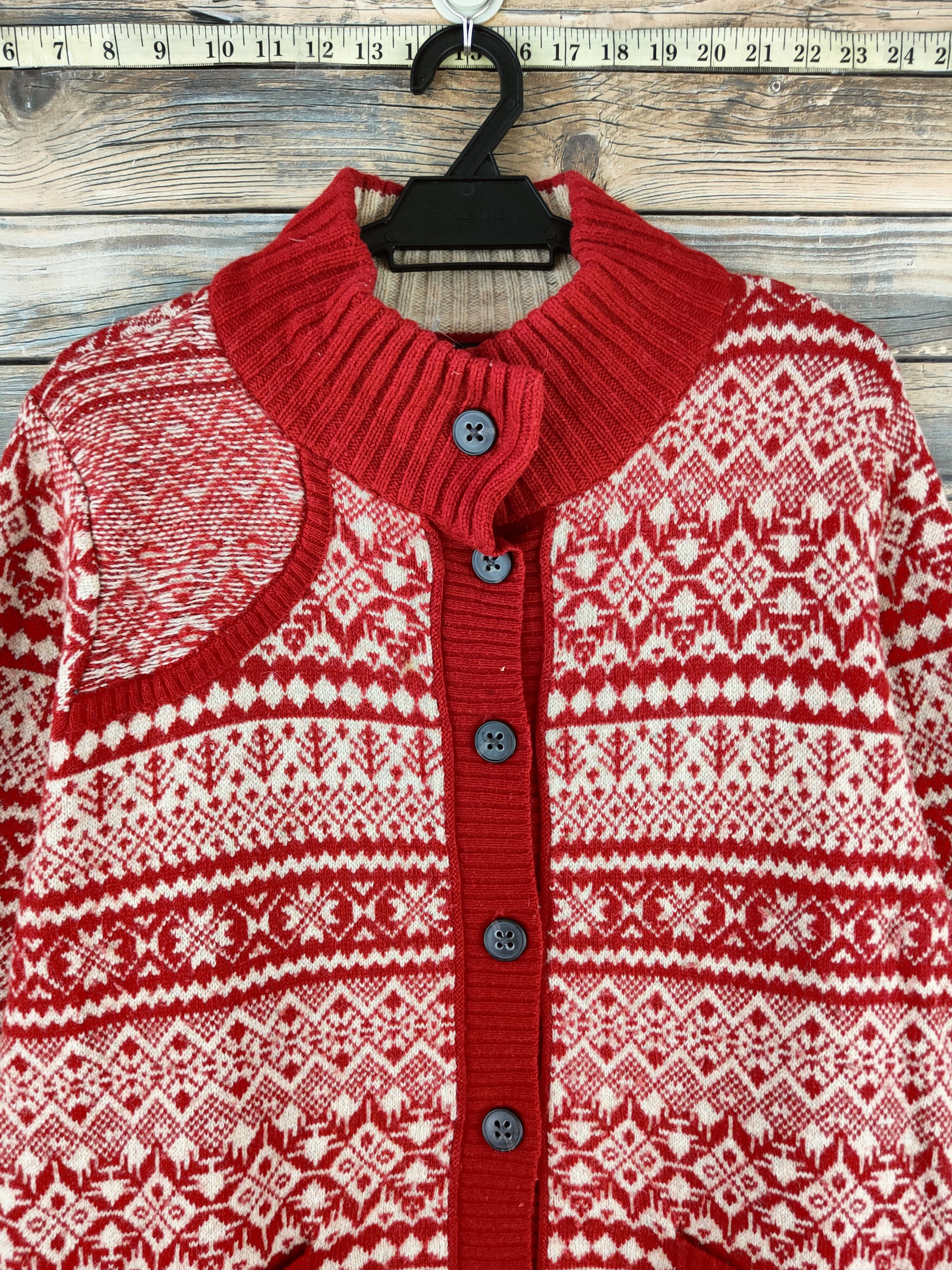 Eddie Bauer DL Eddie Bauer Red Beige Knitwear Sweater #46-853 Size US L / EU 52-54 / 3 - 2 Thumbnail