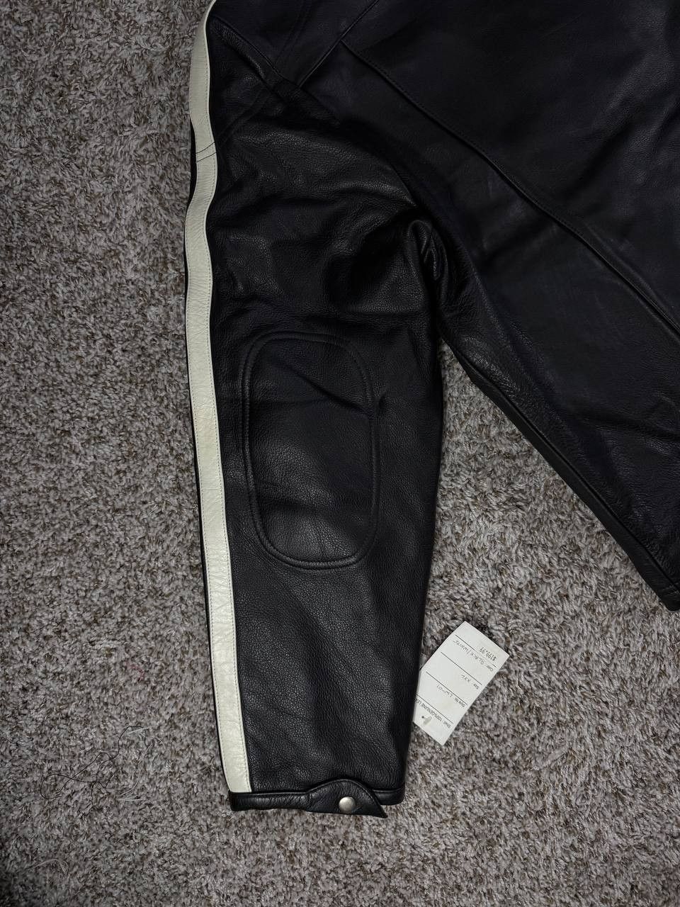 Genuine Leather Leather Works Genuine Leather Biker Jacket White Stripes Size US XXL / EU 58 / 5 - 13 Thumbnail