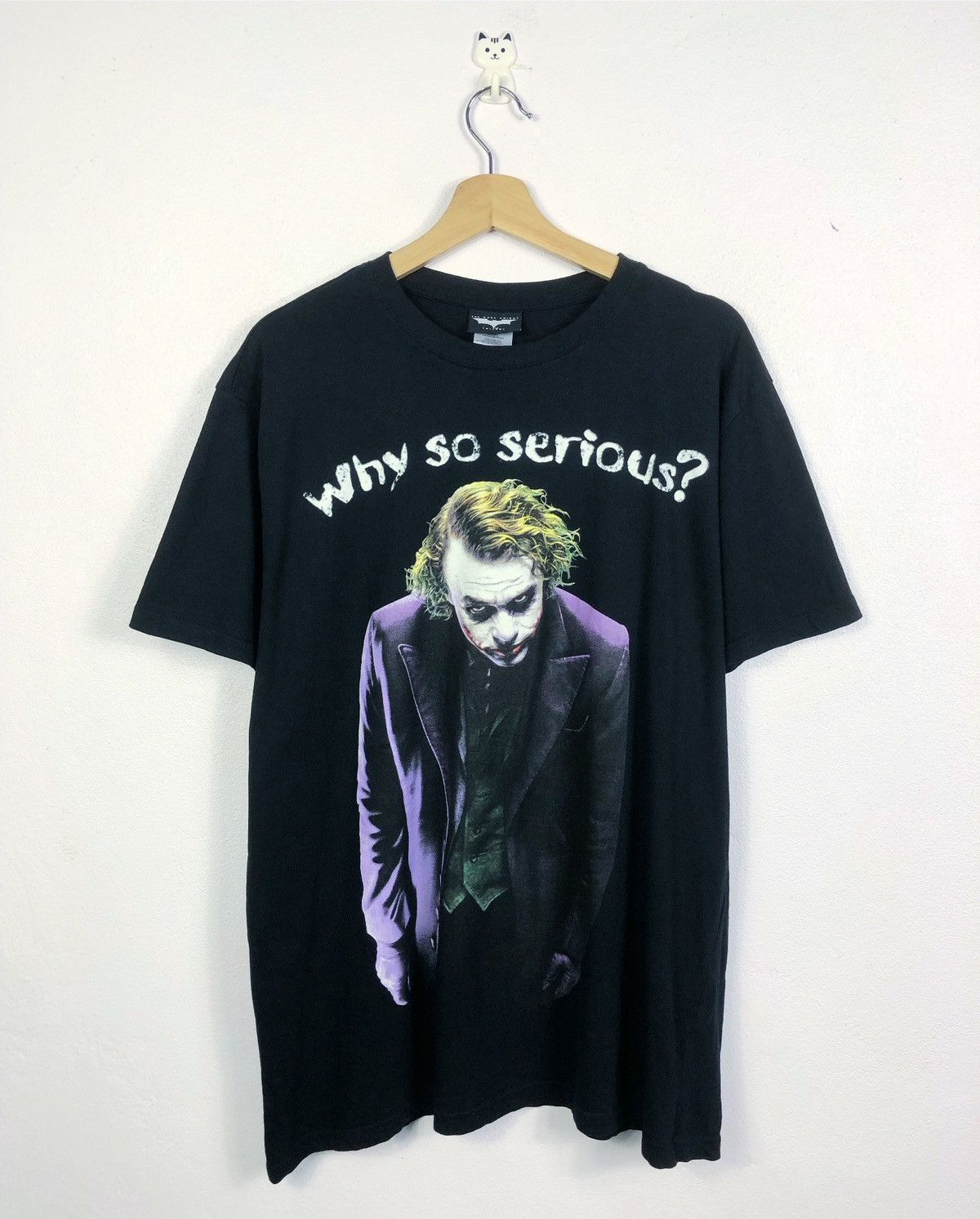 image of Y2K The Joker The Dark Knight Batman Movie Tee in Black, Men's (Size Large)