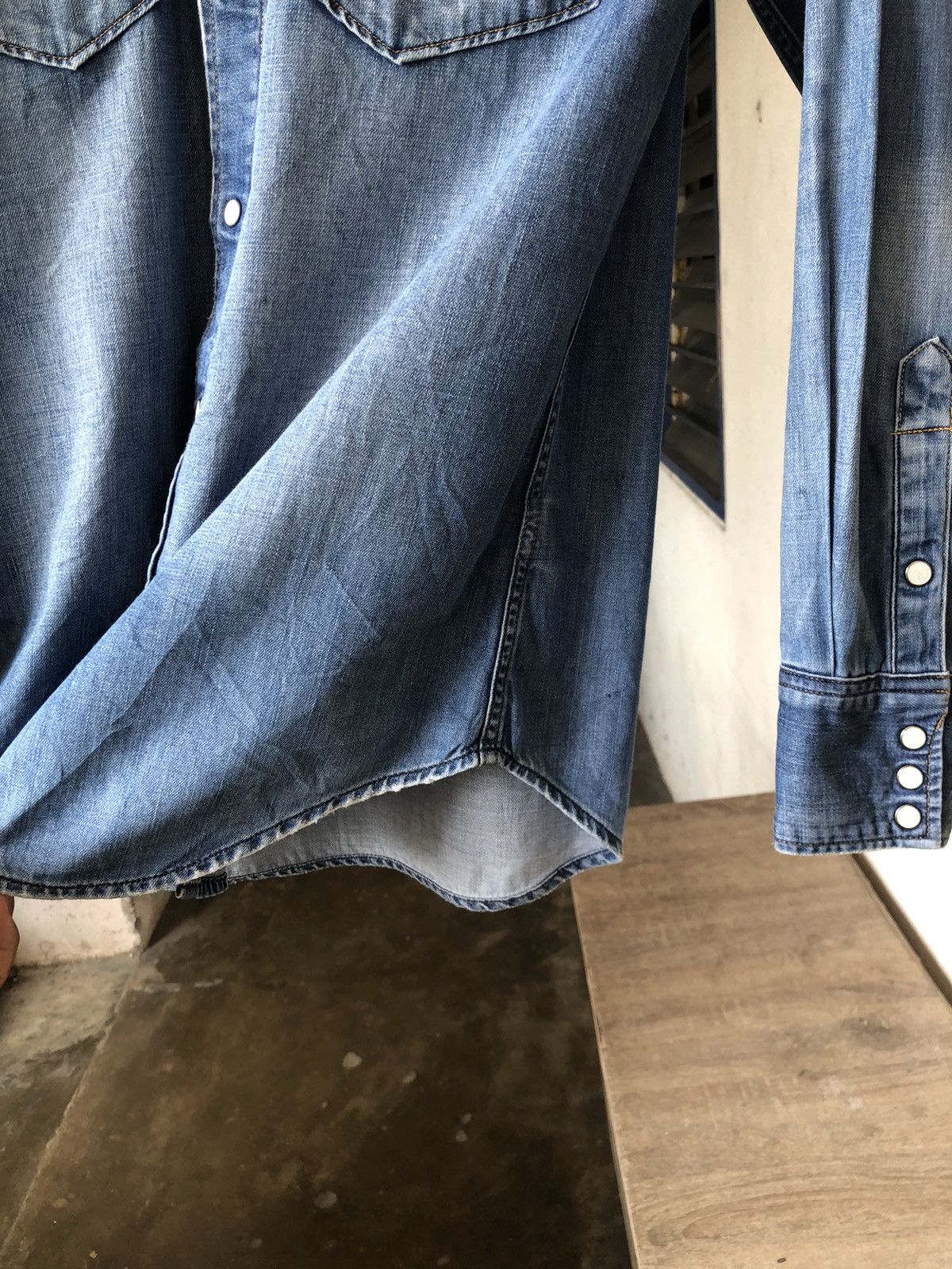 Vintage Nice🔥Vintage Wrangler Distressed Cowboy Style Western Shirt Size US L / EU 52-54 / 3 - 12 Thumbnail