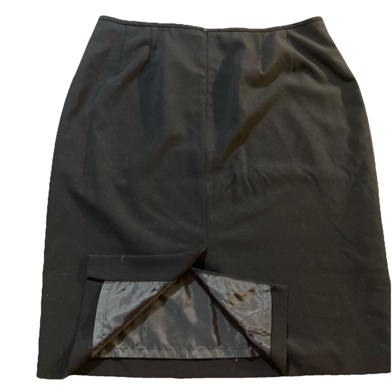 Calvin Klein Calvin Klein Womens Black Straight Pencil Skirt Knee Sz 14 Size 36" / US 14 / IT 50 - 3 Thumbnail
