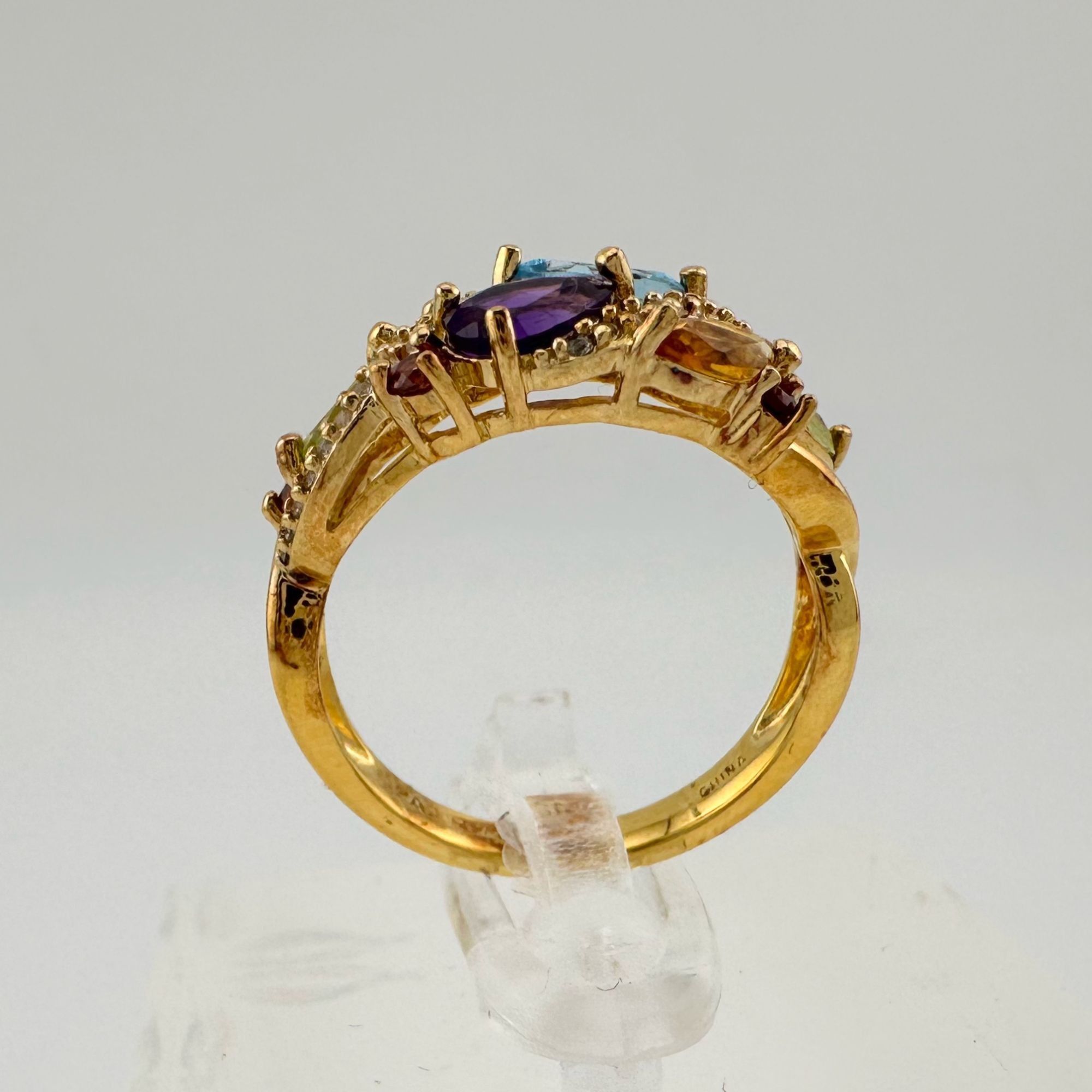 Other Colorful Gemstone Bouquet Ring in Sterling Silver Goldplate Size ONE SIZE - 3 Thumbnail