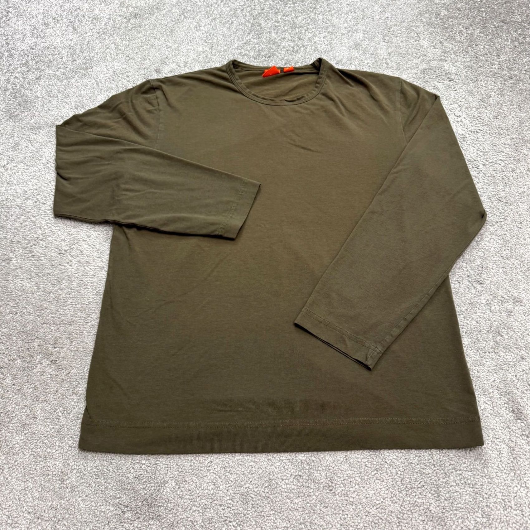 Hugo Boss VINTAGE? No. Boss Hugo Boss Long Sleeve T-Shirt Mens Large Olive Green Crew Neck Cotton Tee Size US L / EU 52-54 / 3 - 2 Thumbnail