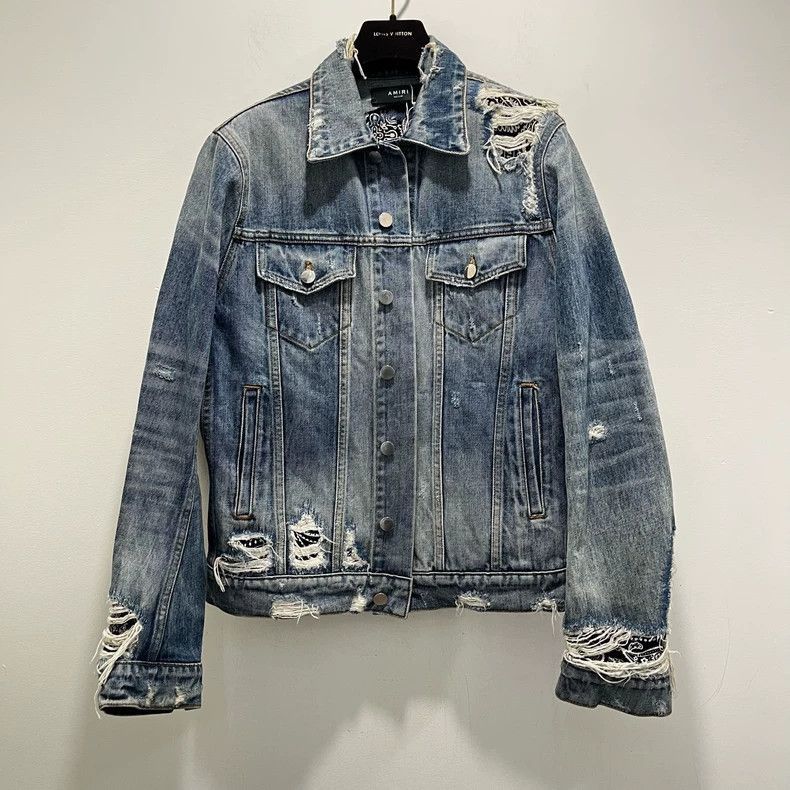 Amiri Amiri Cashew Flower Patch Damaged Jacket-2506 Size US M / EU 48-50 / 2 - 1 Thumbnail
