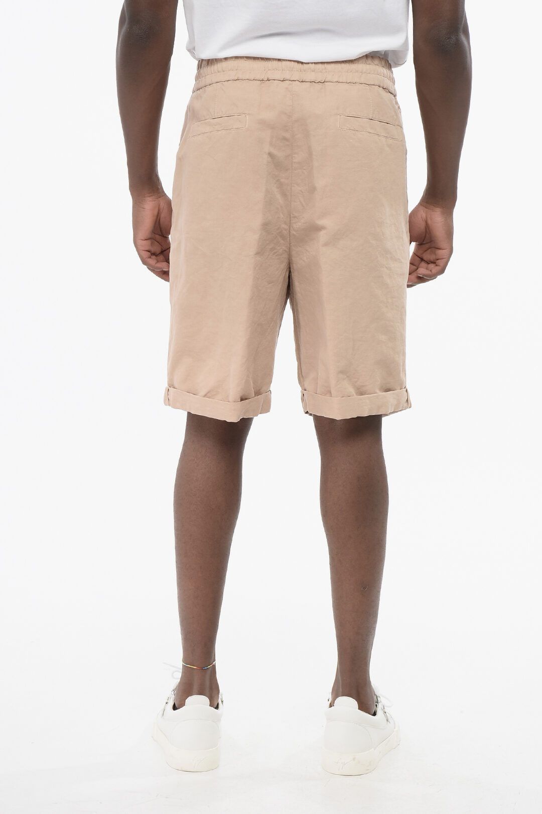Brunello Cucinelli og1mm0825 Single-pleated Linen Blend Short in Beige Size US 40 / EU 56 - 4 Thumbnail