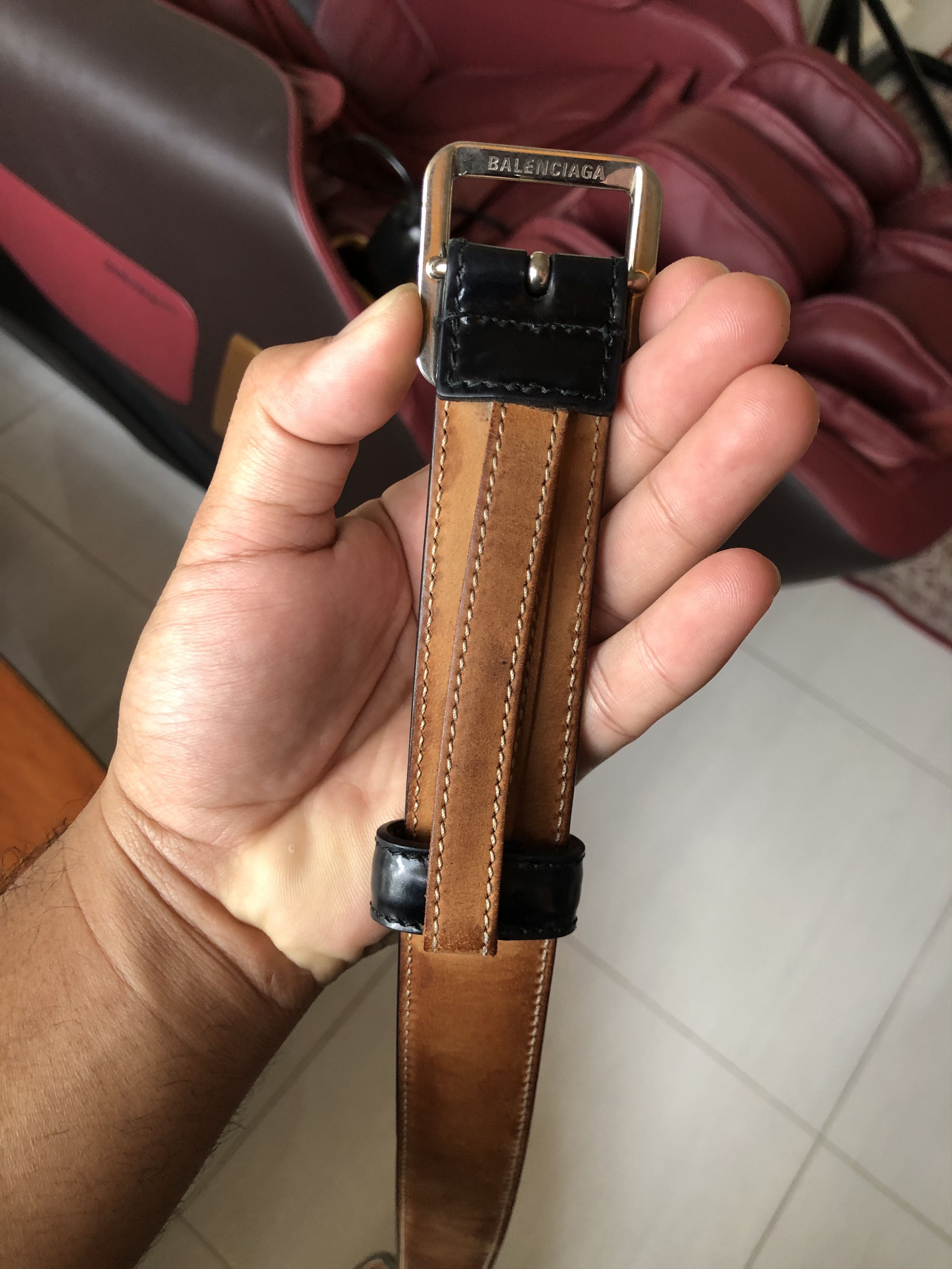 Balenciaga Balenciaga Leather Belt Size 85 Size 32 - 6 Thumbnail