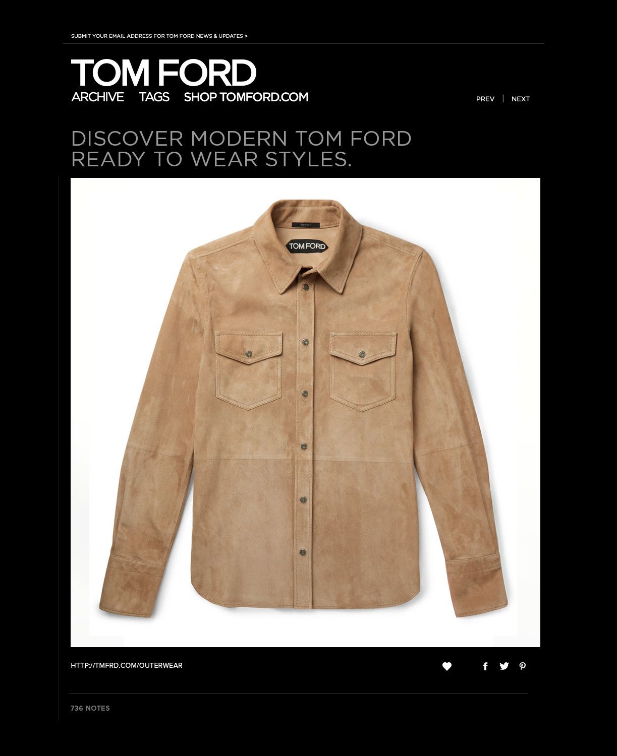 image of Coveted $6,800 W/tax Tom Ford Suede Overshirt Jacket in Light Tan/Taupe, Men's (Size Medium)