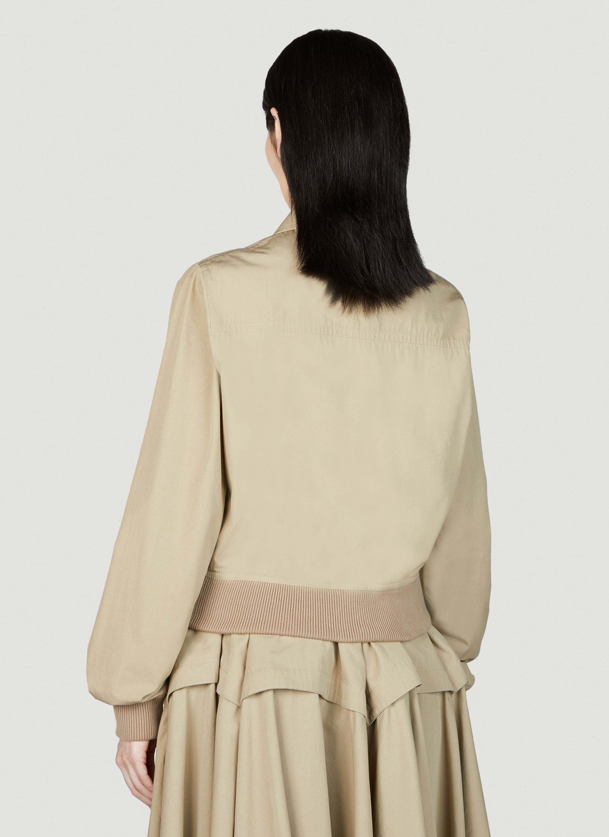 Bottega Veneta o1n1vont1225 Compact Cotton Jacket in Beige Size S / US 4 / IT 40 - 4 Thumbnail