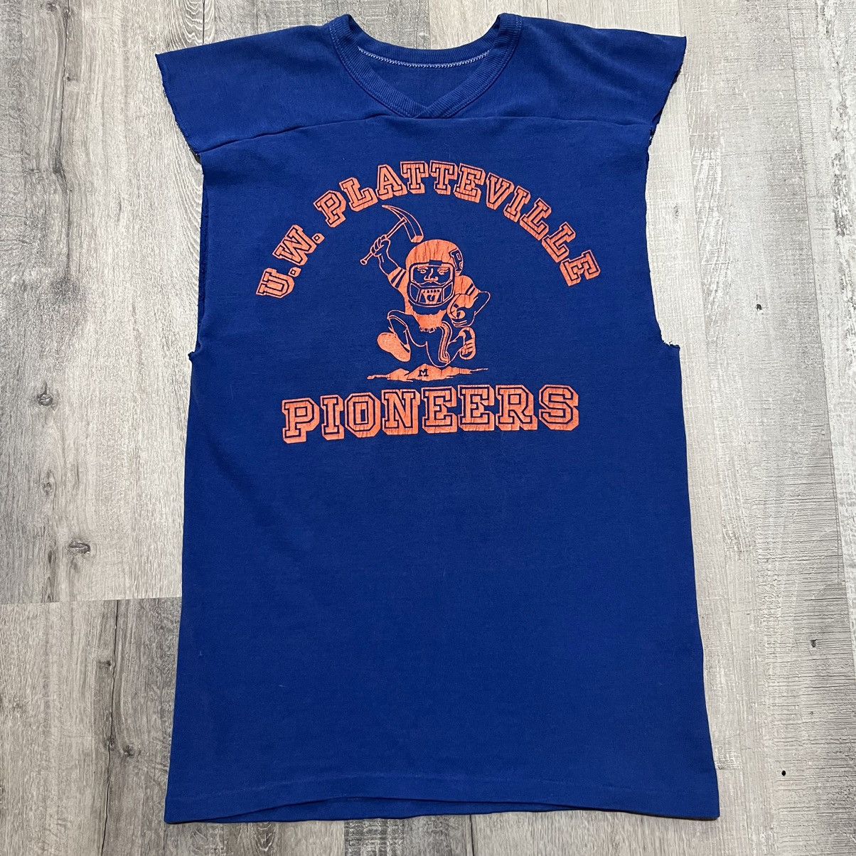 Russell Athletic × Vintage VTG 70s University Of Wisconsin Platteville Pioneers Jersey Size US M / EU 48-50 / 2 - 1 Thumbnail