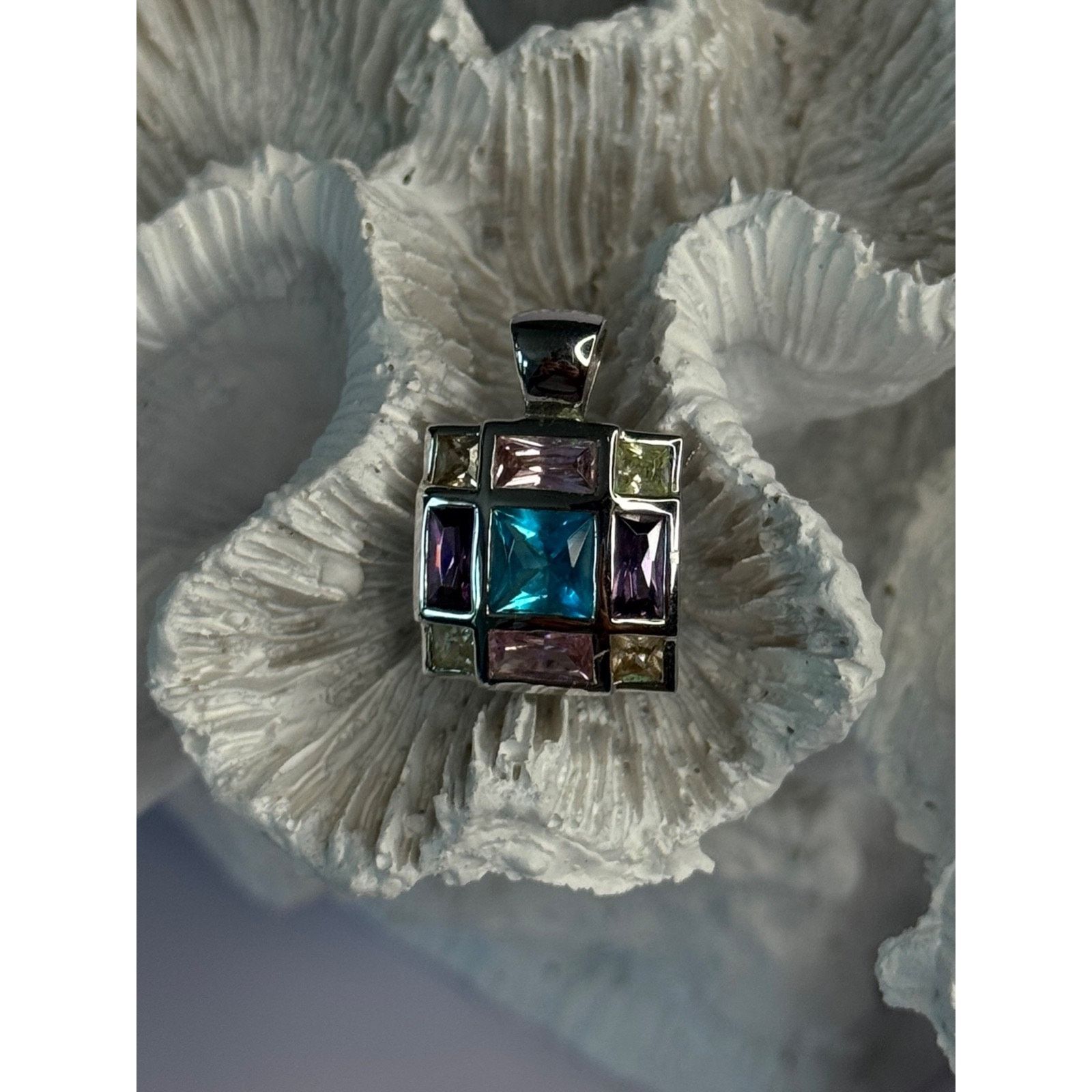 Jewelry FAS 925 STERLING SILVER MULTI COLOR TOURMALINE PENDANT Size ONE SIZE - 2 Thumbnail