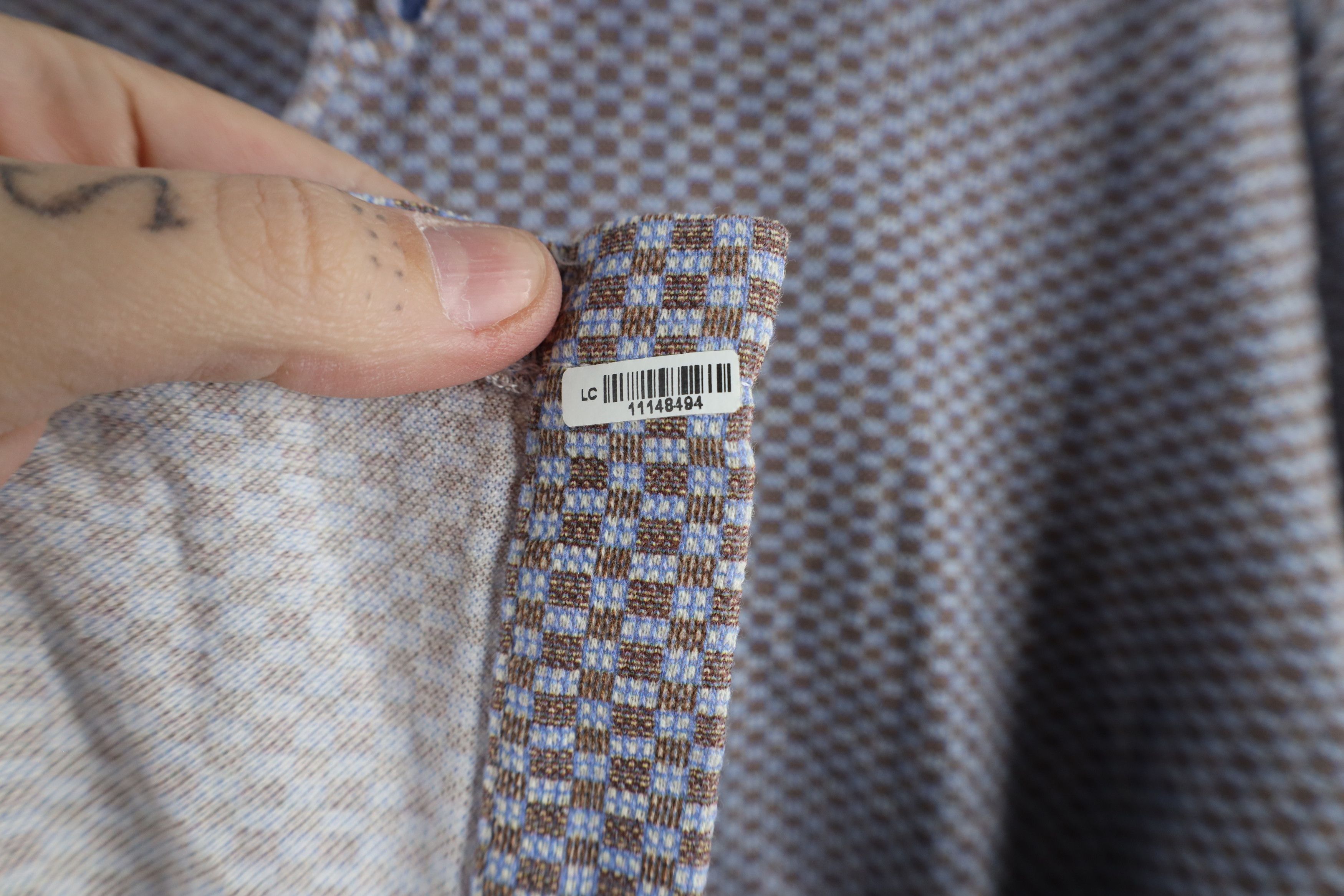 Vintage Bugatchi Uomo Knit Collared Long Sleeve Button Shirt Size US M / EU 48-50 / 2 - 9 Thumbnail