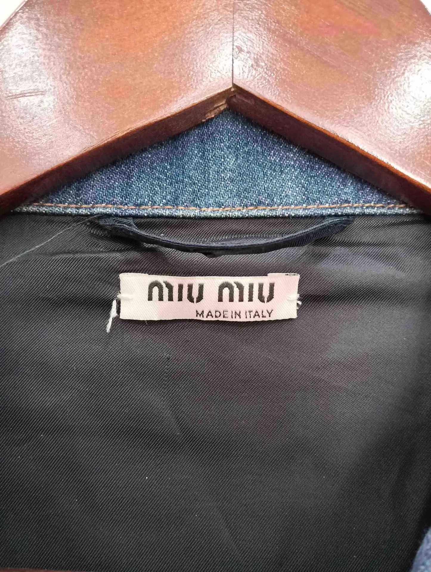 Miu Miu MIU MIU Rhinestone Denim Jacket 40 95 New Size S / US 4 / IT 40 - 3 Thumbnail