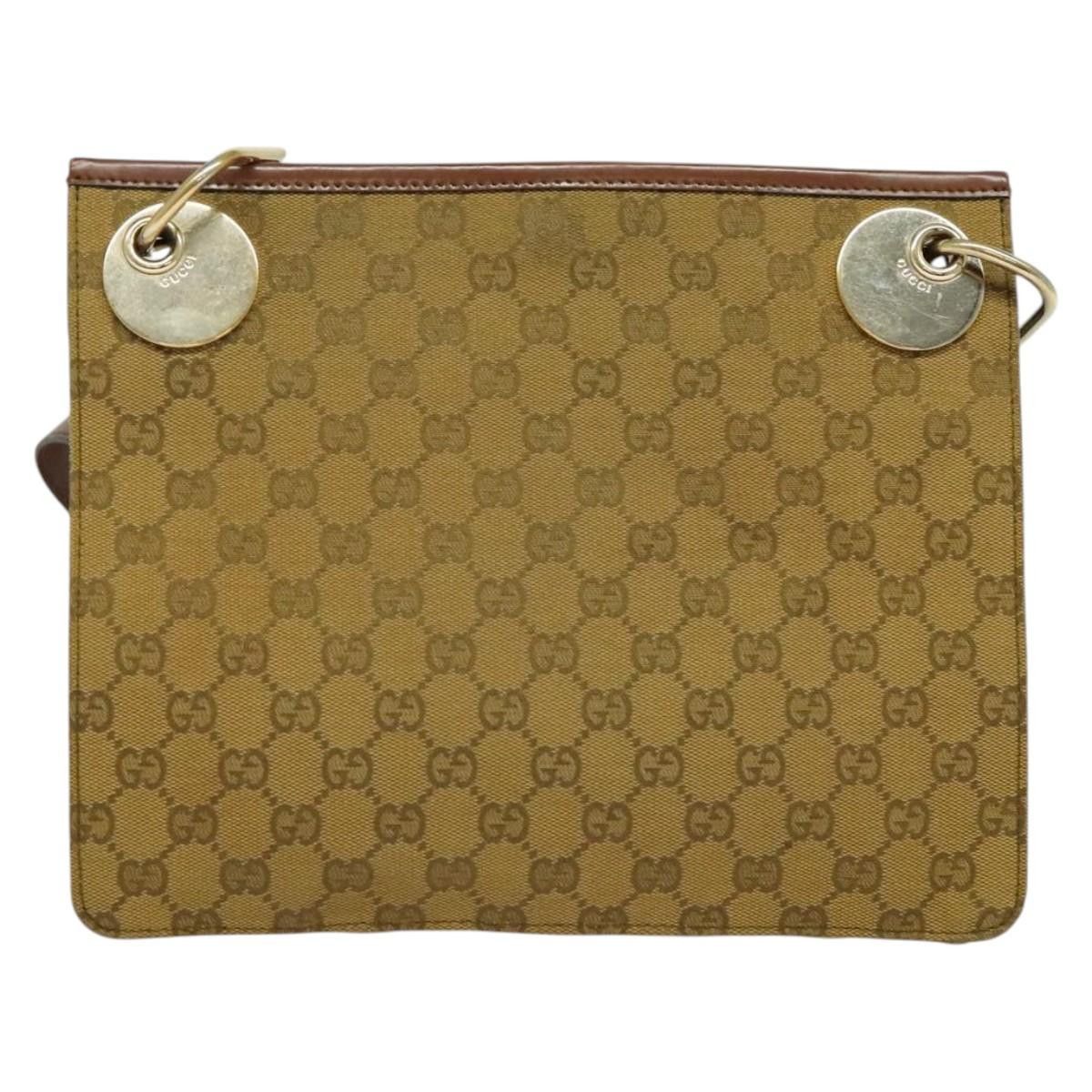 Gucci GUCCI GG Canvas Shoulder Bag Beige Gold Size ONE SIZE - 3 Thumbnail