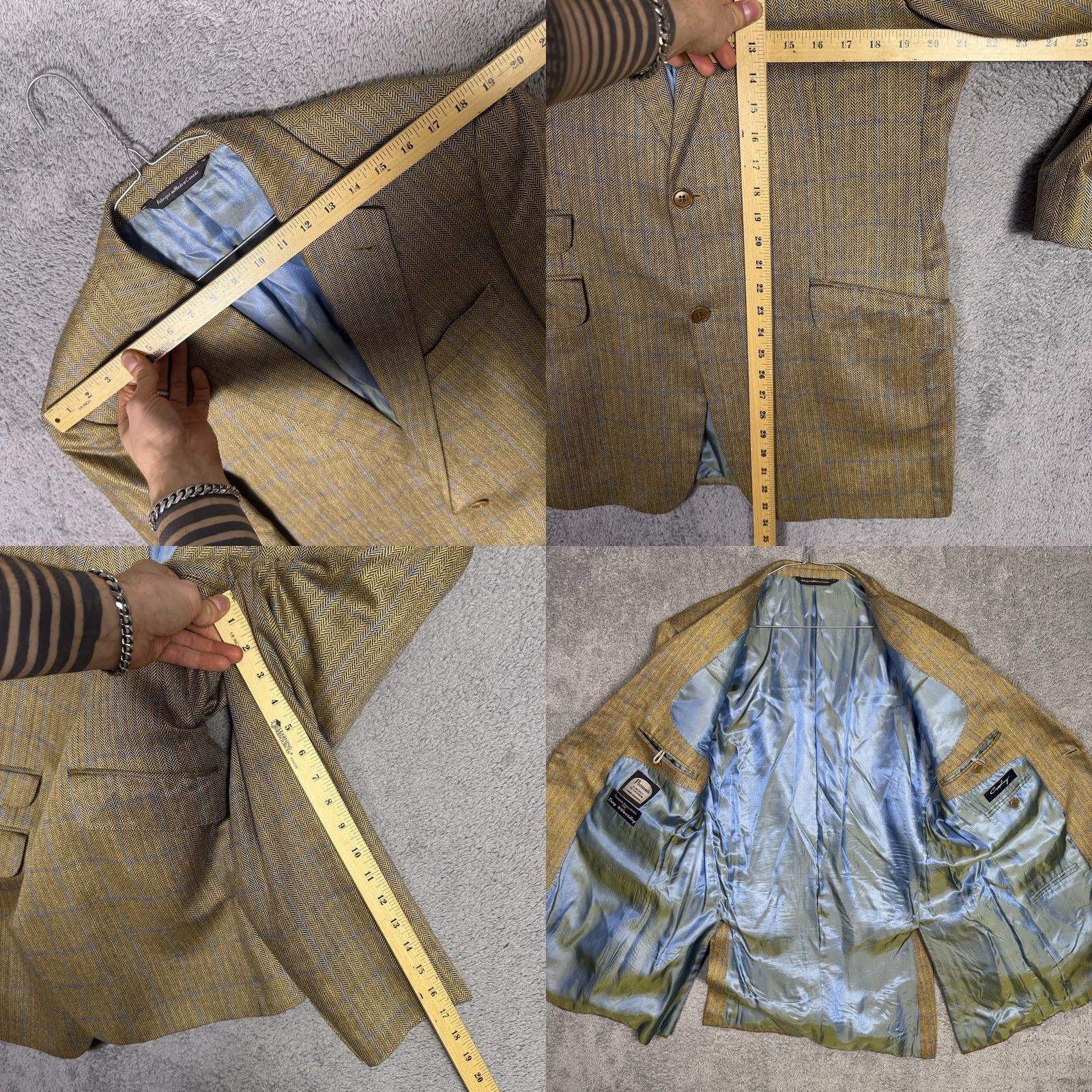 Vintage Coppley Sport Coat Mens 42T 100% Silk Windowpane Herringbone Blazer Suit Jacket Size 42R - 8 Thumbnail