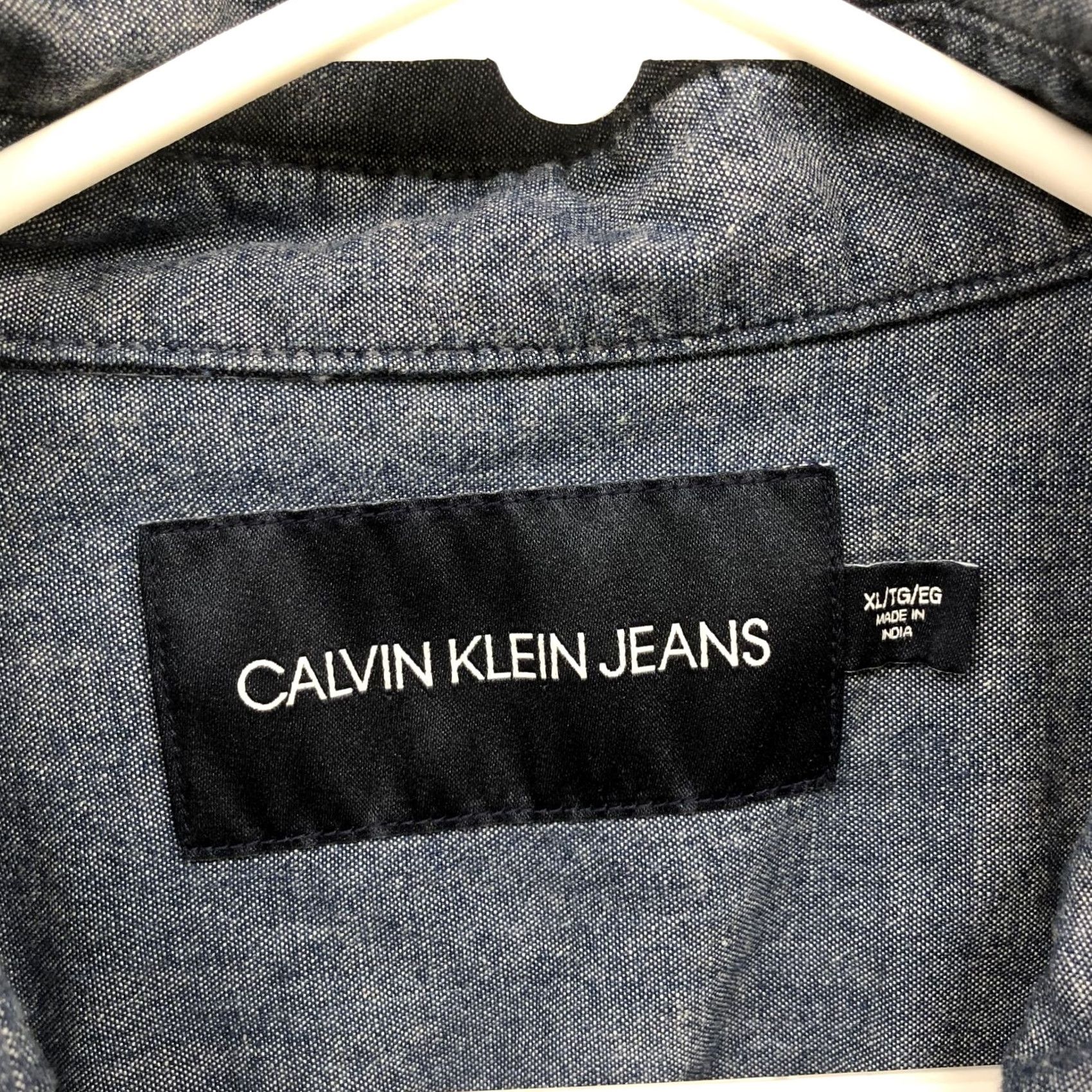 Calvin Klein Calvin Klein Utility Shirt Mens XL Blue Cotton Flap Pocket Button Up Western Size US XL / EU 56 / 4 - 5 Thumbnail