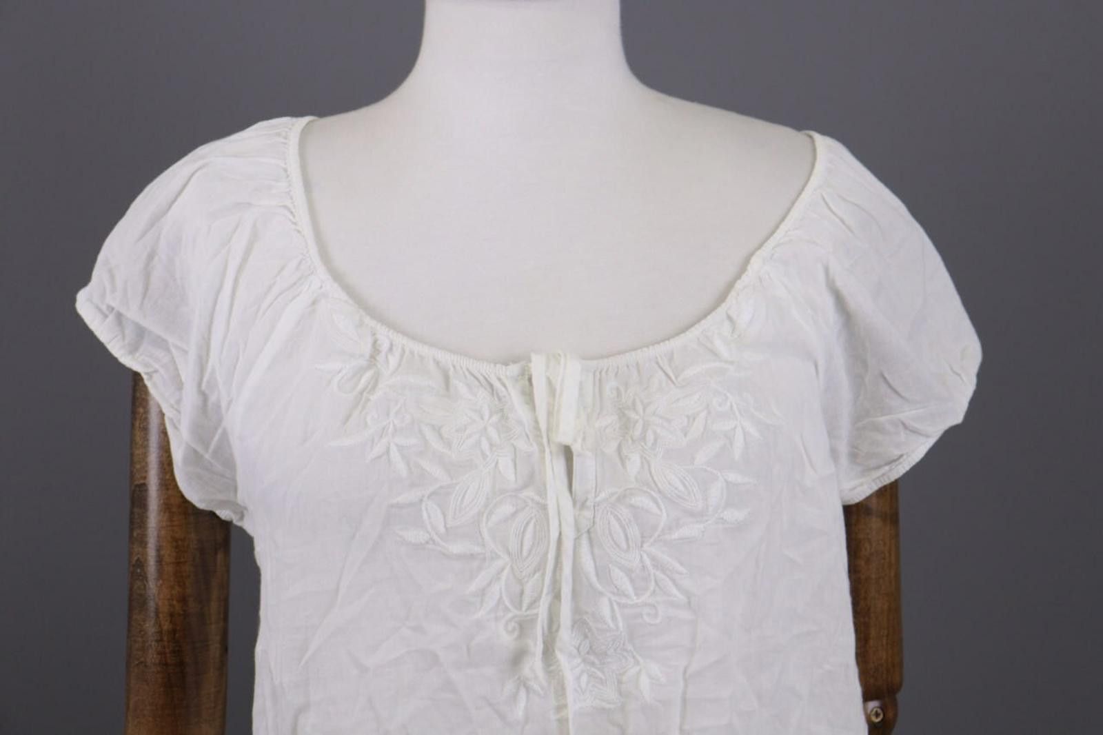 Designer Emily Van Den Bergh White Floral Blouse Shirt Size 40 Size M / US 6-8 / IT 42-44 - 4 Thumbnail