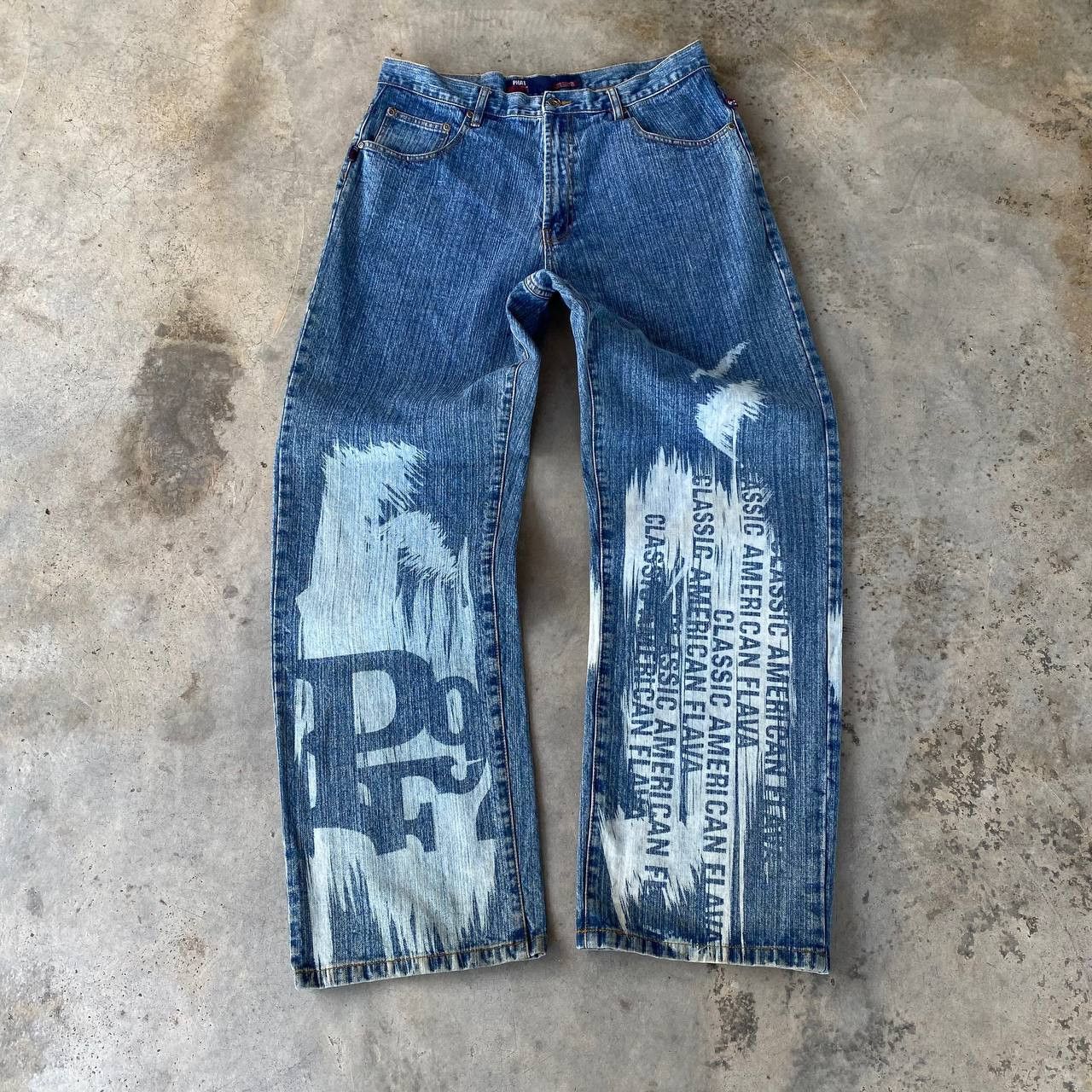 Phat Farm × Vintage VINTAGE 1992 PHAT FARM LOOSE CLASSIC AMERICAN FLAVA PAINTED Size US 35 - 8 Thumbnail