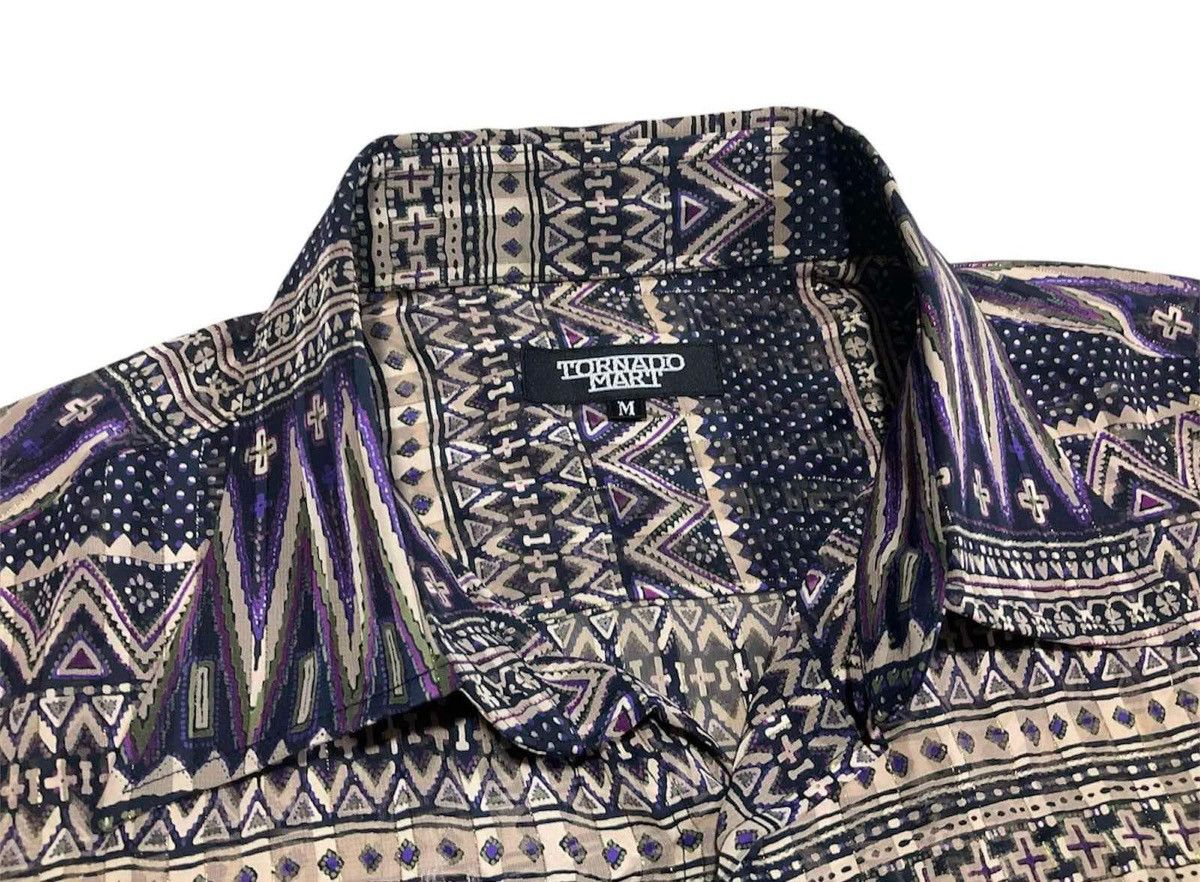 If Six Was Nine × Japanese Brand × Tornado Mart 🔥Y2K Archived Tornado Mart Rayon Shirt Cross Overprinted Size US M / EU 48-50 / 2 - 6 Thumbnail