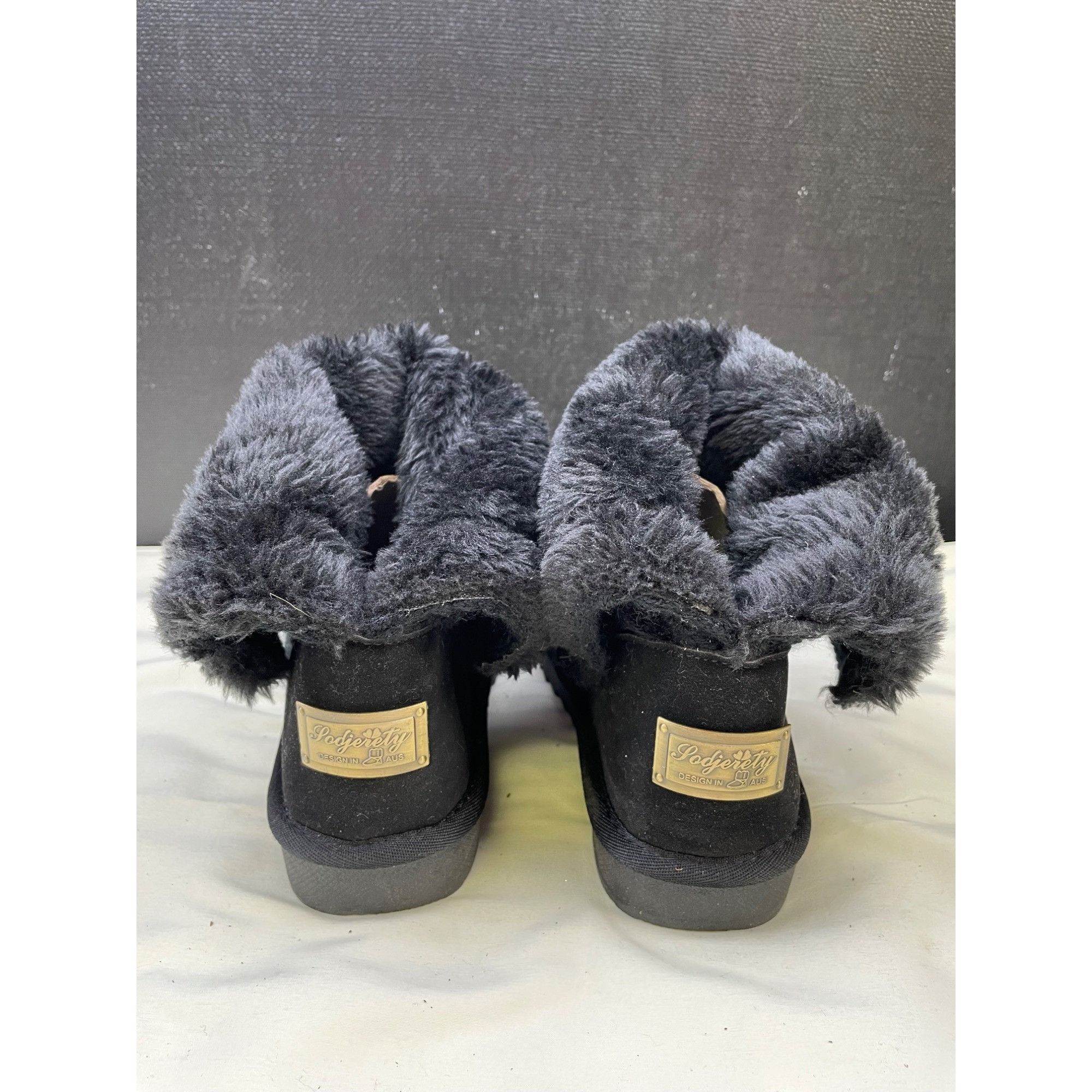 Other Podjerety Womens Black Knitted Fur Ankle Boots Size 7 SKU 67 Size US 7 / IT 37 - 5 Thumbnail