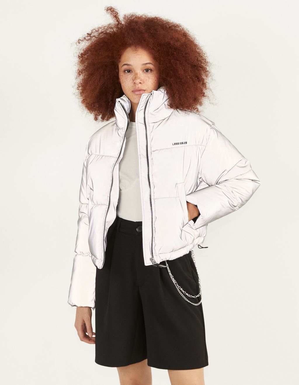 Bershka Bershka less issues reflective puffer jacket Size S / US 4 / IT 40 - 1 Thumbnail
