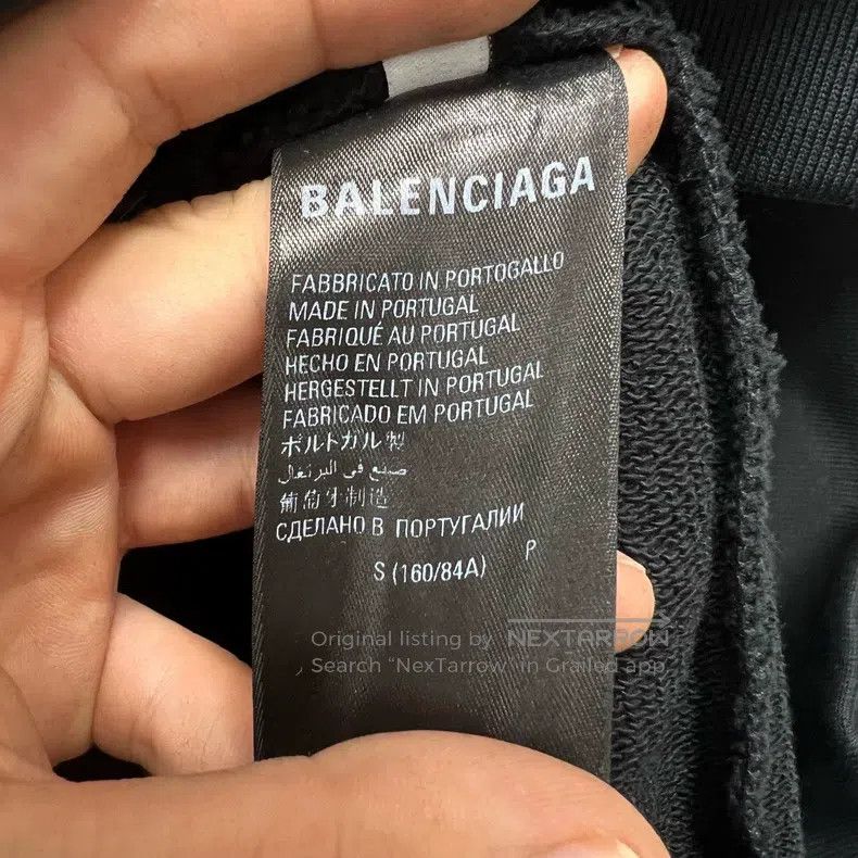 Balenciaga Balenciaga Crystal Lock Logo Water-Washed Black Hoodie Size US S / EU 44-46 / 1 - 5 Thumbnail