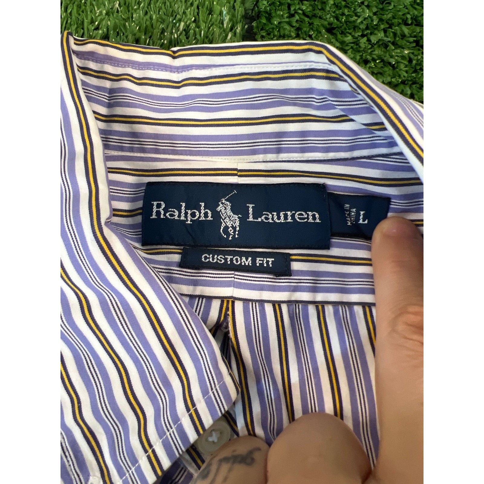 Polo Ralph Lauren Polo Ralph Lauren Custom Fit Striped Button Down Shirt Men L Size US L / EU 52-54 / 3 - 4 Thumbnail