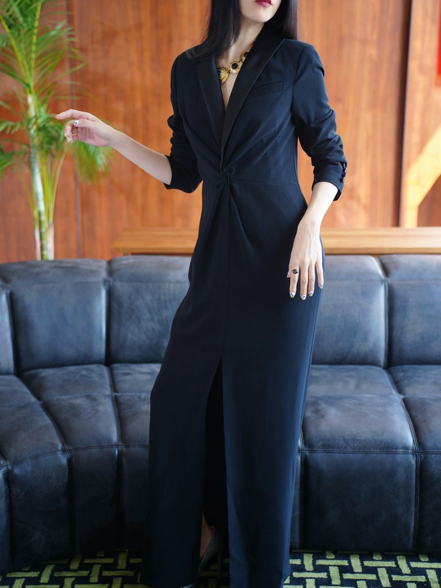 Polo Ralph Lauren Ralph Lauren Black Label Deep V Black Suit Dress US6 Size M / US 6-8 / IT 42-44 - 2 Thumbnail