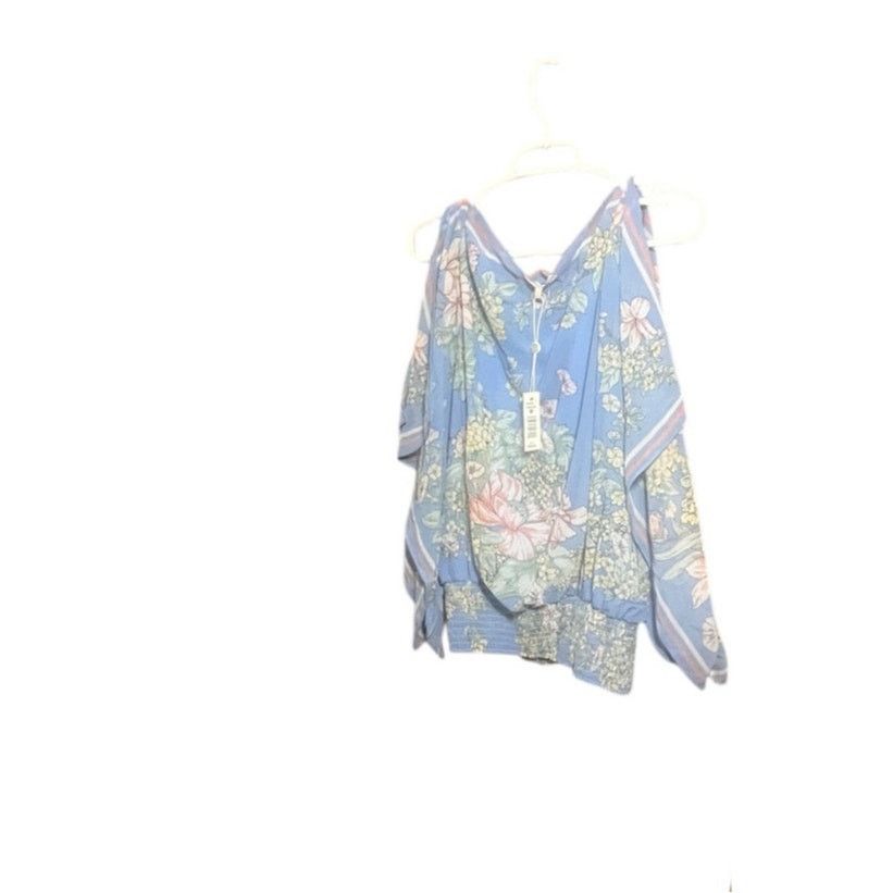Other Max Studio Blue Floral Handerchief Blouse Size M NWT Size M / US 6-8 / IT 42-44 - 13 Thumbnail