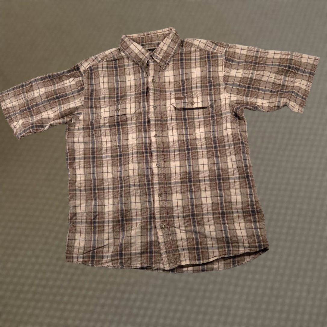 Vintage RedHead Shirt Mens Large Brown Plaid Short Sleeve Button-Front Pocketed Size US L / EU 52-54 / 3 - 1 Thumbnail