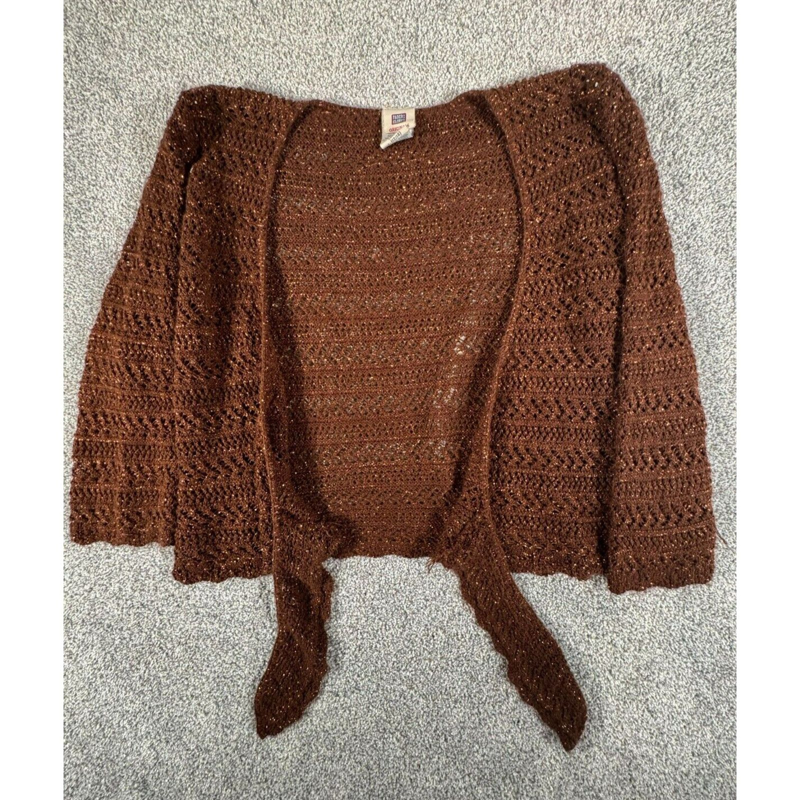 Faded Glory Faded Glory Cardigan Womens Large Crocheted Vintage Sweater Size L / US 10 / IT 46 - 1 Thumbnail