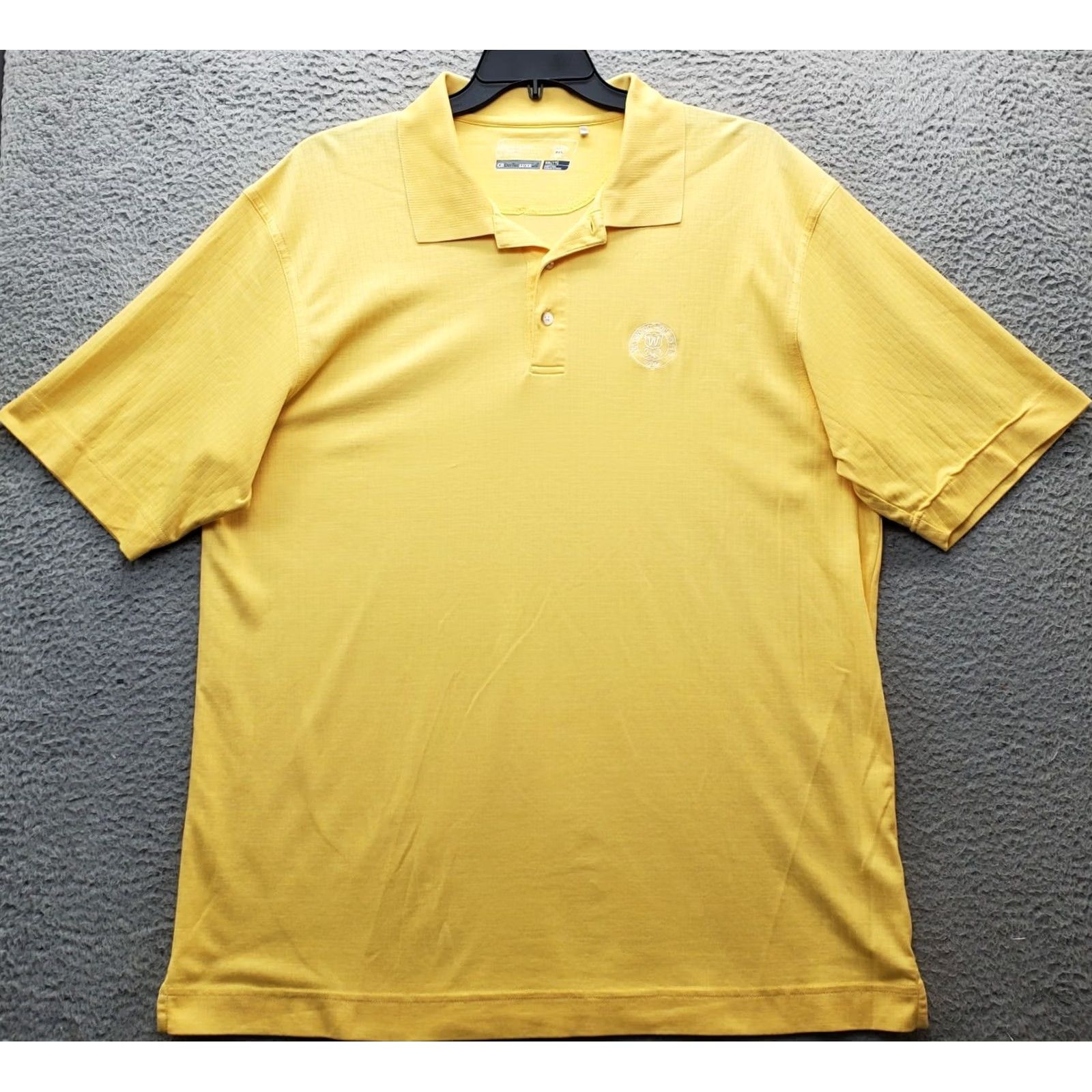 Cutter & Buck Cutter & Buck Polo Shirt Mens 2XL Yellow Collared CB Dry Tec Pony Logo Popover Shirt Mens 2XL Yellow Size US XXL / EU 58 / 5 - 2 Thumbnail