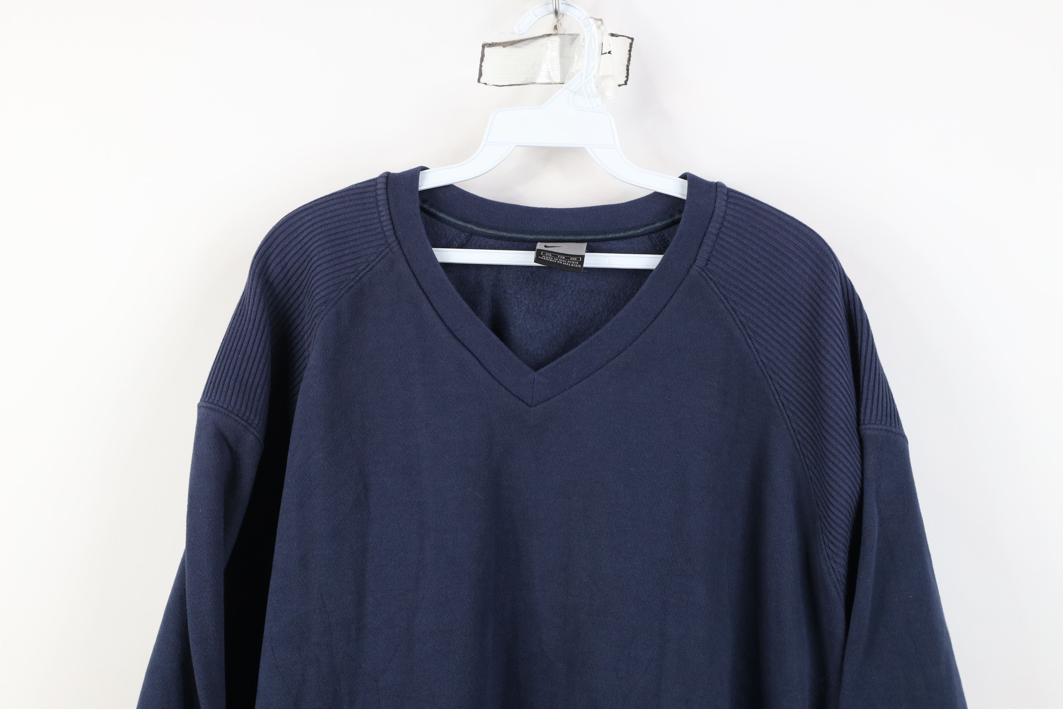 Nike Vintage Nike Scott Mini Swoosh Ribbed V-Neck Sweatshirt Size US XXL / EU 58 / 5 - 2 Thumbnail