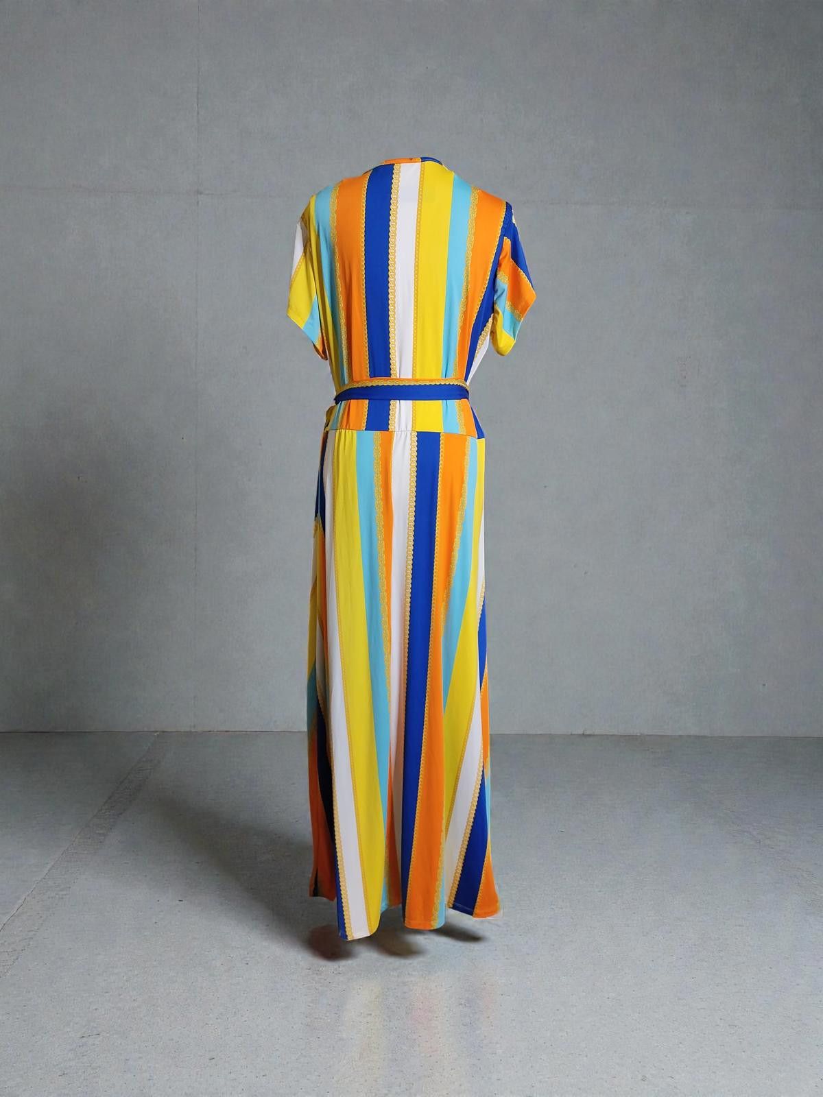 Other 2XL Wrap Maxi Dress with Colorful Vertical Stripes Size XXL / US 16-18 / IT 52-54 - 5 Thumbnail