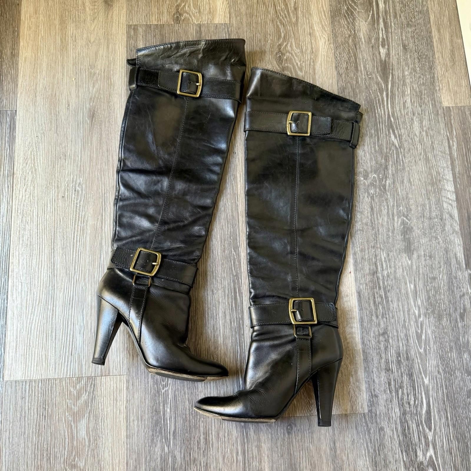 Coach Coach Monet Over the Knee Blk Leather Boots Made In Italy 6 Size US 6 / IT 36 - 2 Thumbnail