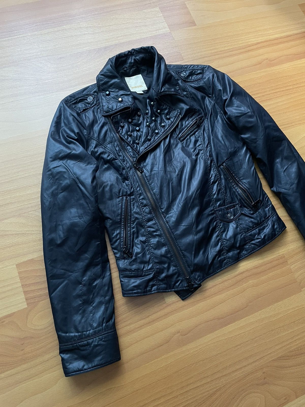 Diesel Vintage Diesel Logo Avant Garde Biker Jacket Backprint Size XS / US 0-2 / IT 36-38 - 2 Thumbnail