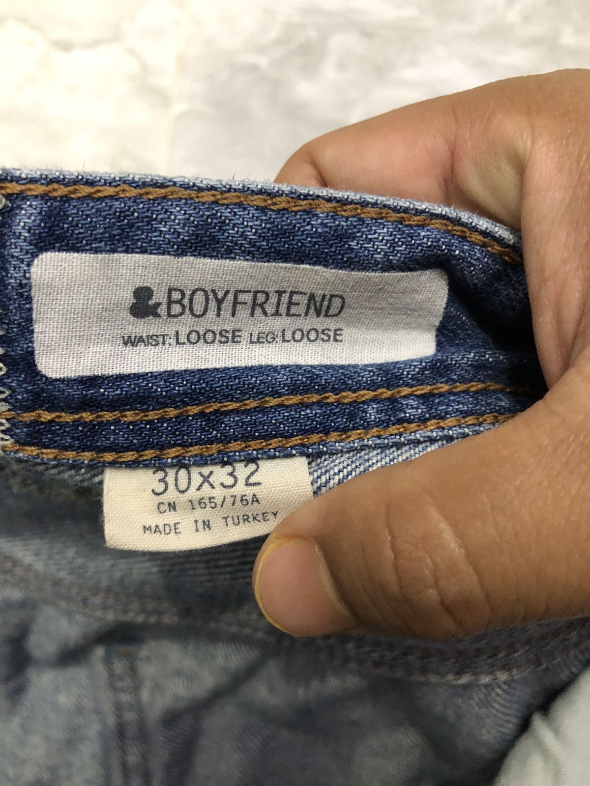 H&M H&M Boyfriend Distressed Boro Stitch Jeans Size US 35 - 9 Thumbnail