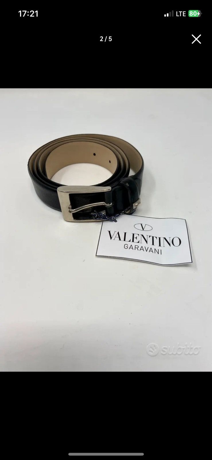 Valentino Valentino Garavani Black Leather Belt – Size 95/110 Size 46 - 1 Thumbnail