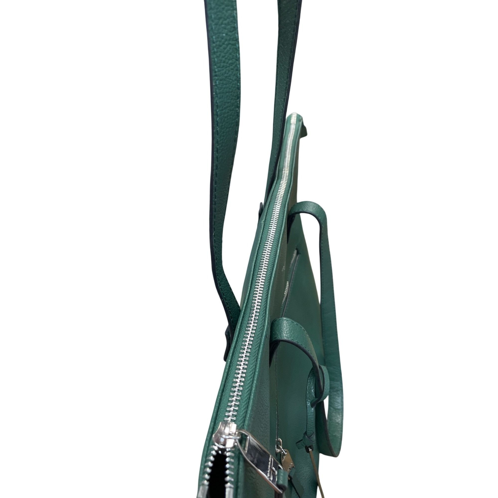 Other Tahari Womans Green Pebbled Leather Tote HandBag Silver Char Size ONE SIZE - 23 Thumbnail