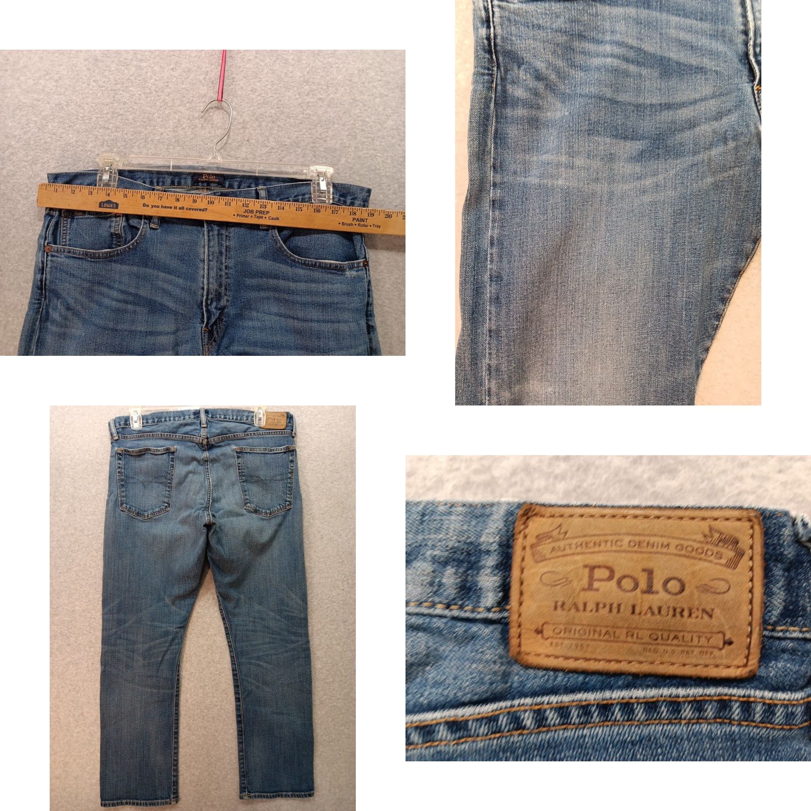 Polo Ralph Lauren Polo Ralph Lauren Hampton Jeans Men 36x30 Green Denim Relaxed Straight 5-Pocket Zipper Button Logo Regular Mulitseason - Mens Size US M / EU 48-50 / 2 - 8 Thumbnail