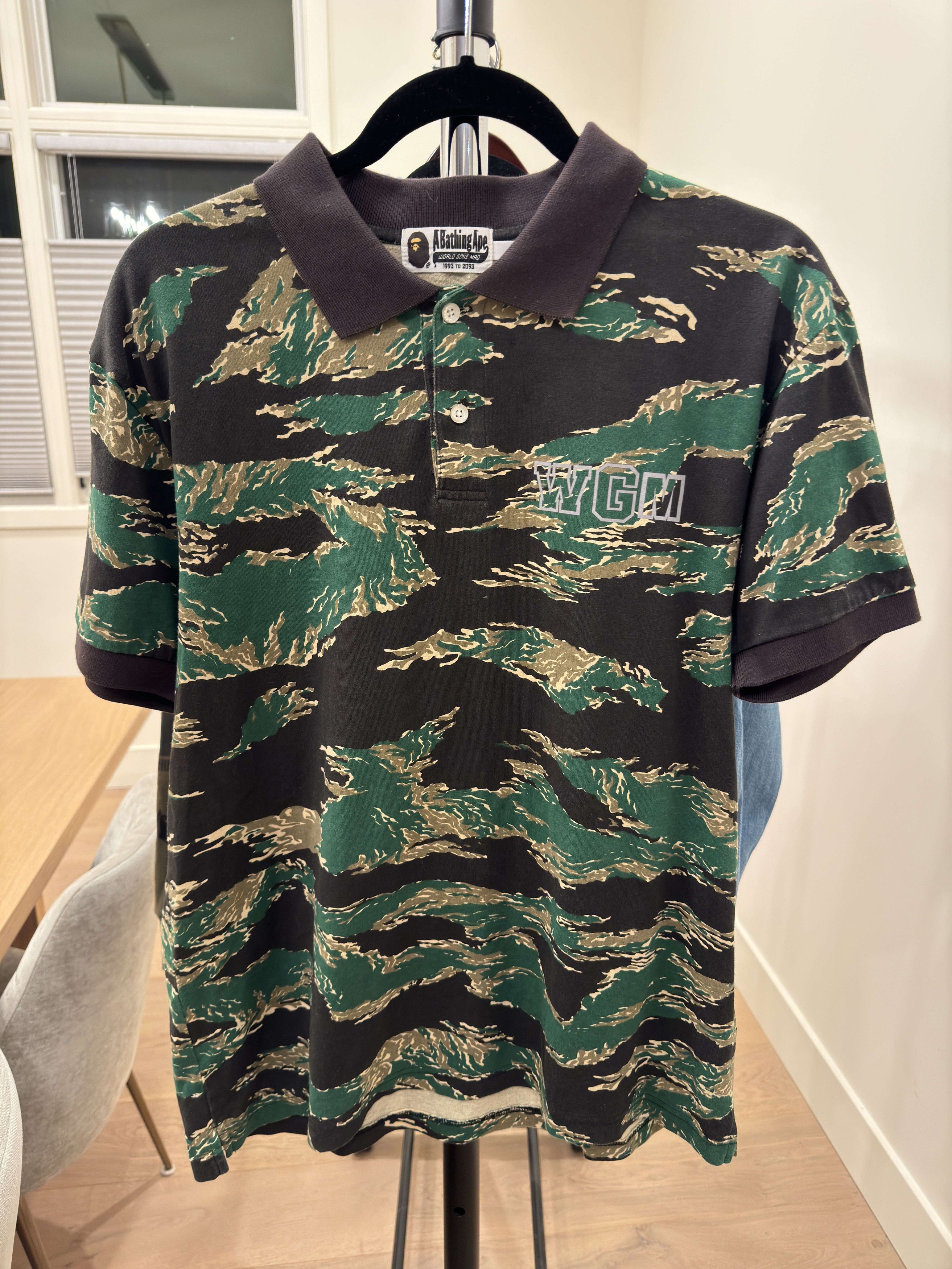 Bape Tiger Camo Shark Polo Size US L / EU 52-54 / 3 - 2 Thumbnail