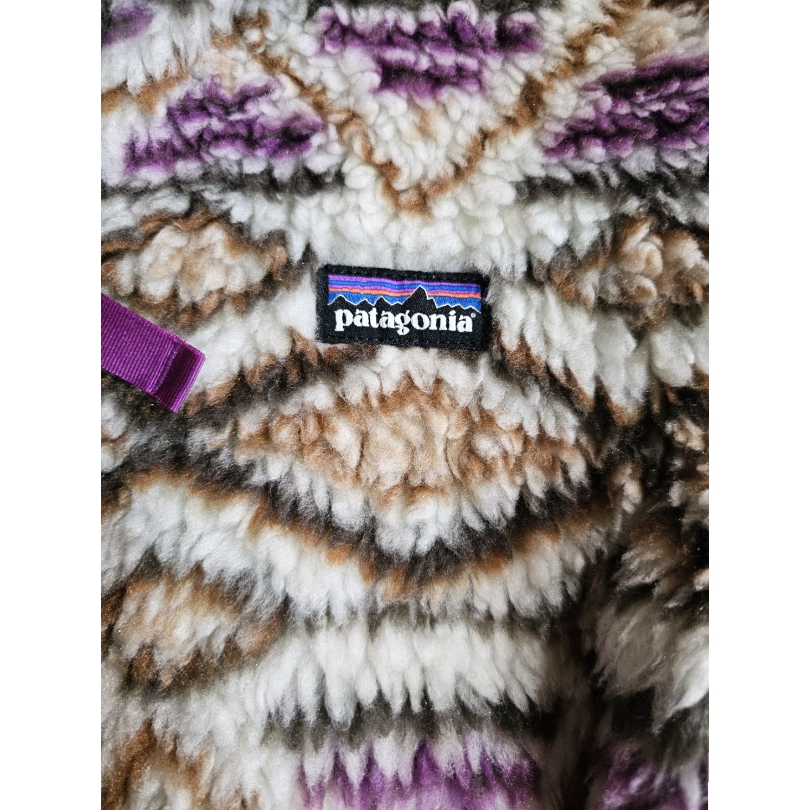 Patagonia VINTAGE Patagonia Retro-X Fleece Full-Zip Hooded Womens Sz M Gold & Purple Jacket Size M / US 6-8 / IT 42-44 - 5 Thumbnail
