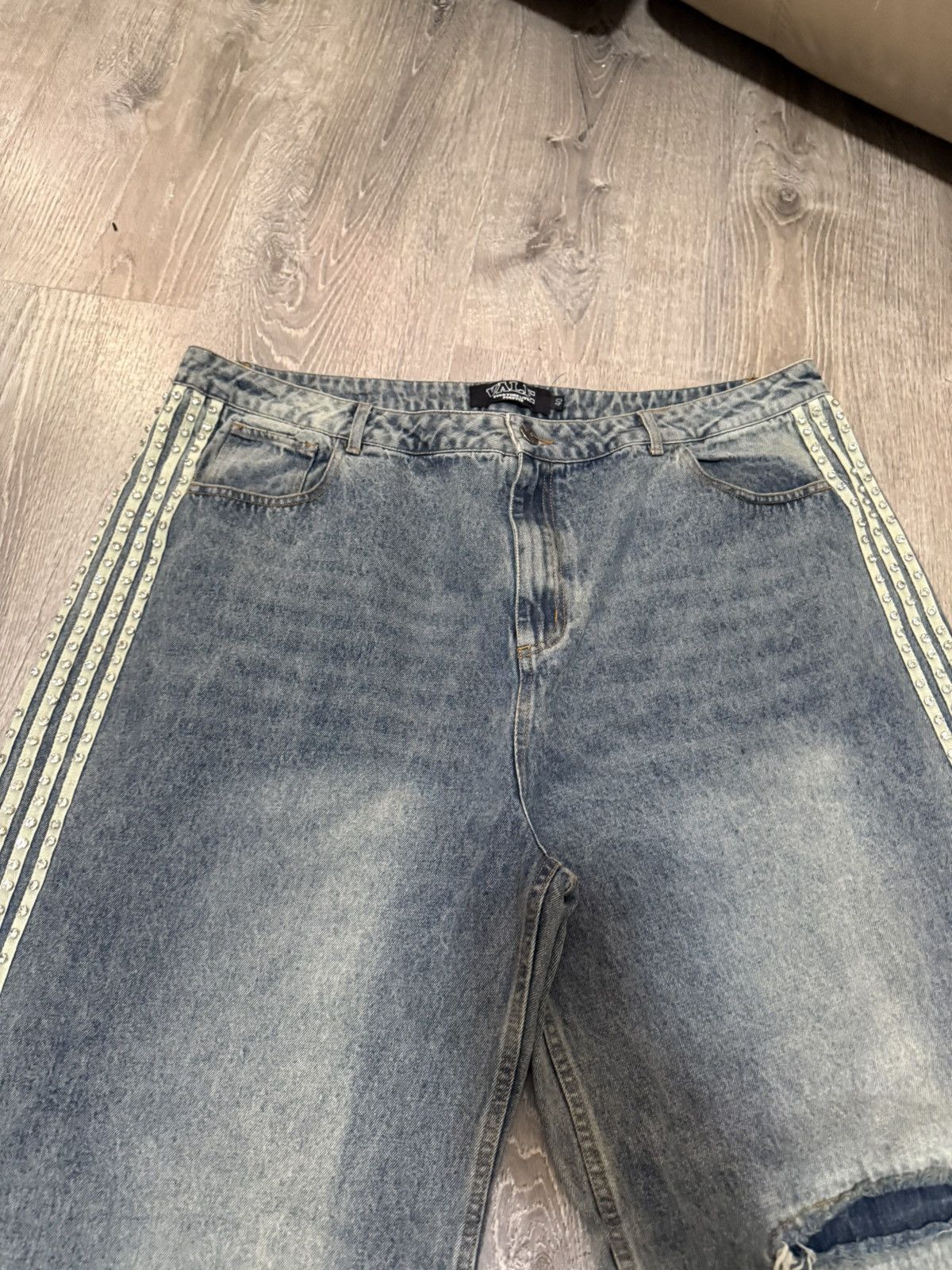 Vale Vale Blue Crystal Stripe Denim Size 40 Size US 40 / EU 56 - 2 Thumbnail