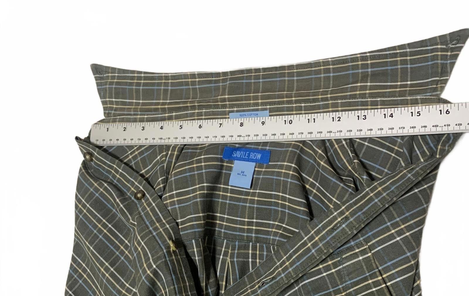 Savile Row Vintage Y2K Savile Row Men's M Plaid Olive Shirt Size US M / EU 48-50 / 2 - 11 Thumbnail