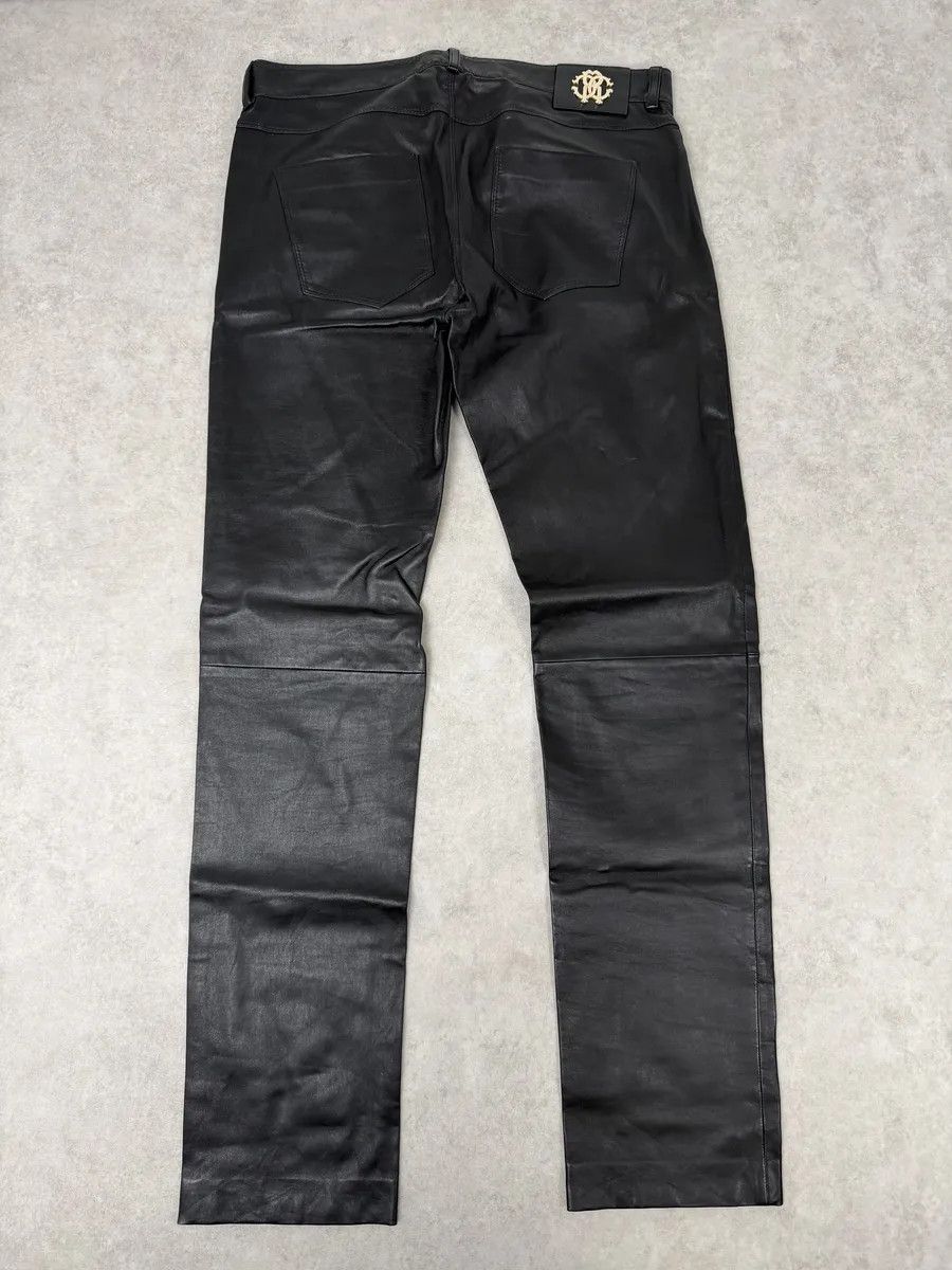 Roberto Cavalli AW2015 Roberto Cavalli Premium Black Biker Leather Pants Size US 33 - 4 Thumbnail